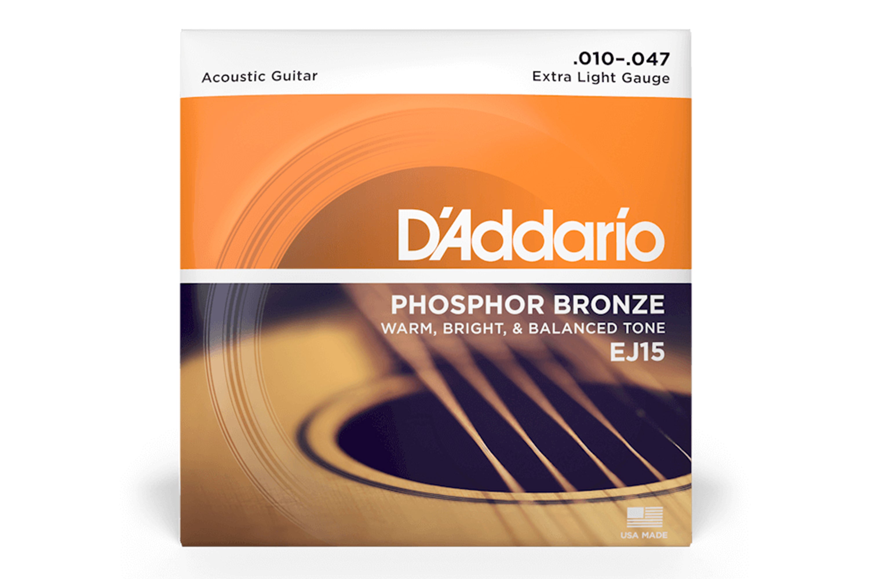 D'Addario EJ15 Phosphor Bronze Acoustic Guitar Strings - Extra Light .10-.47