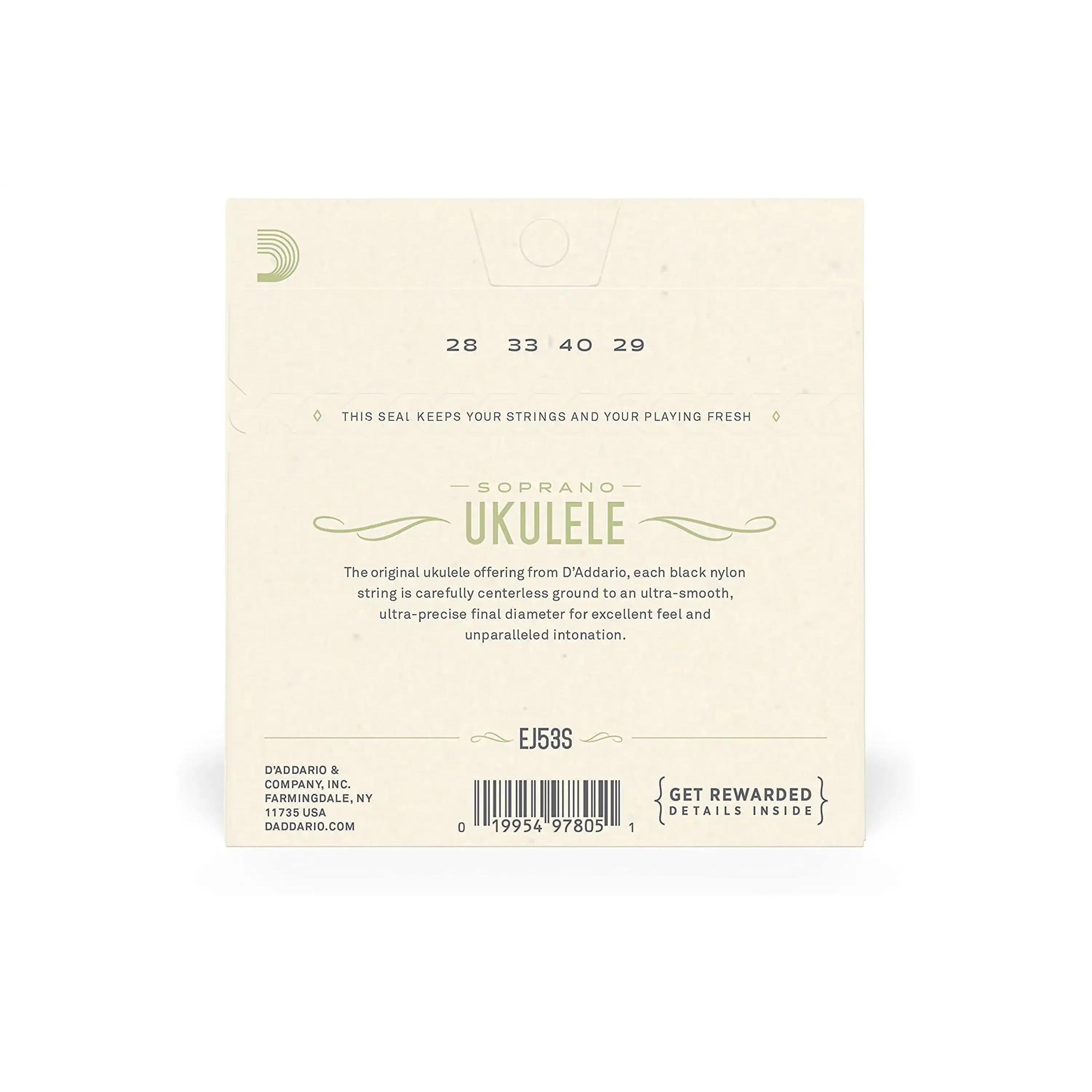 D_Addario-EJ53S-Black-Nylon-Ukulele-Strings-Soprano-HIGH-G-1 | Terry Carter Music Store