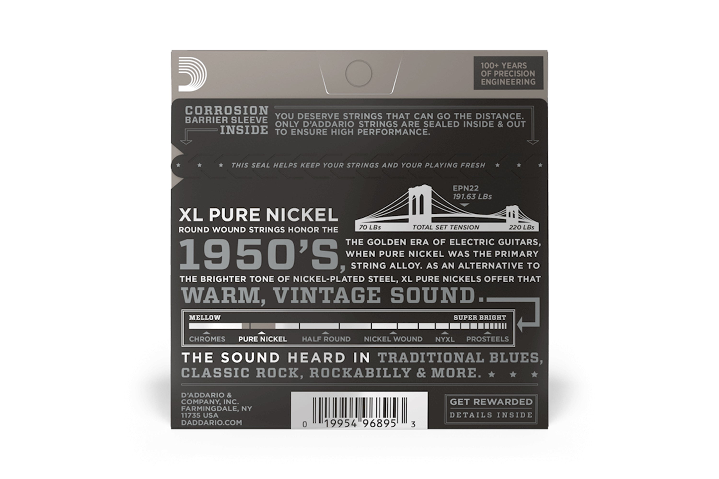 D'Addario EPN22 Jazz Electric Guitar Strings Medium - .013-.056