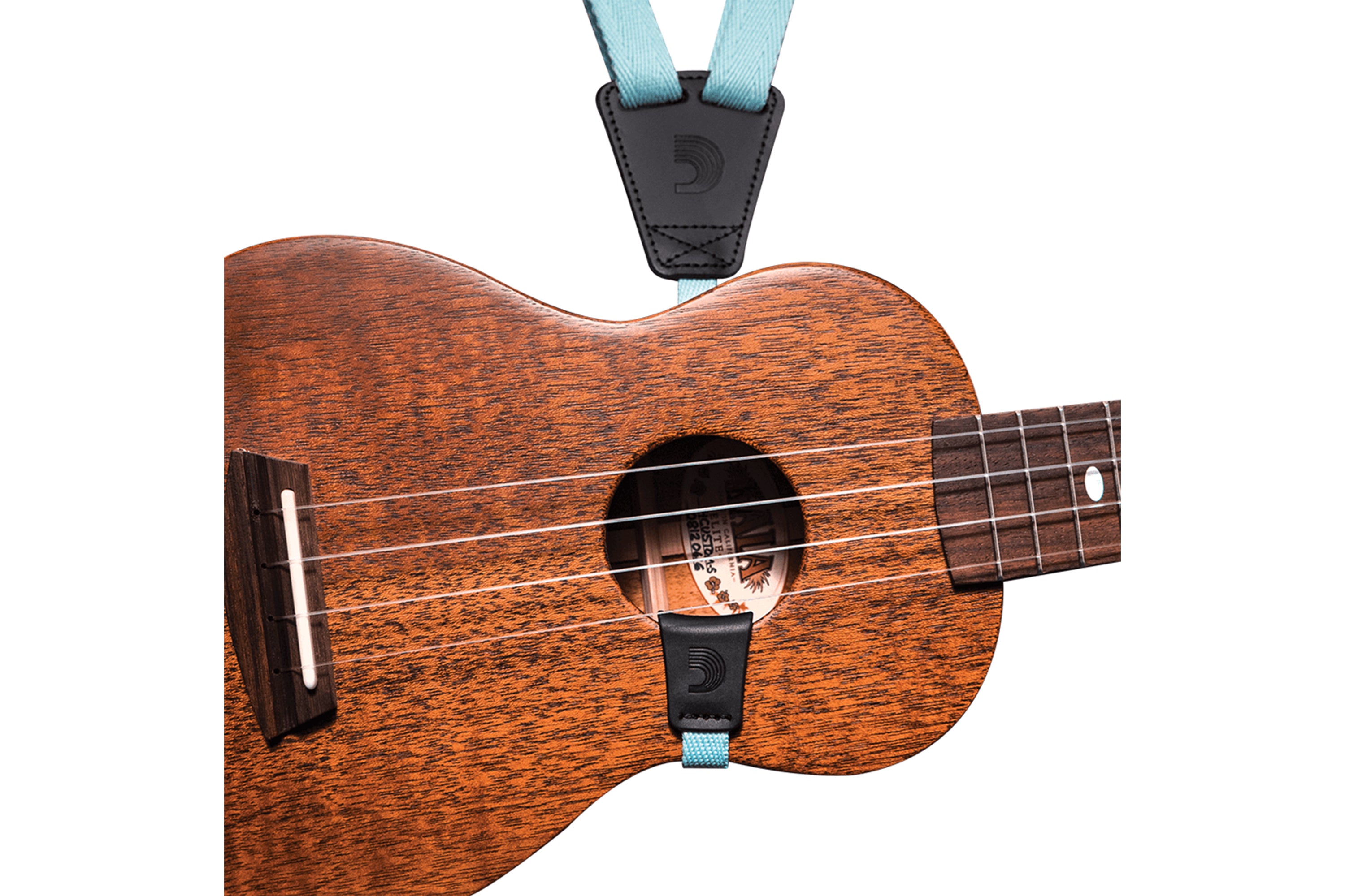 D'Addario Eco-Comfort Ukulele Strap Seafoam Color (No Drilling Required)