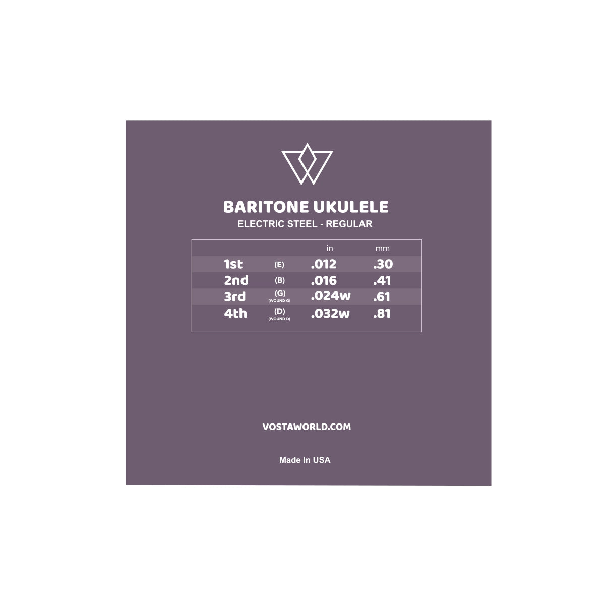 Vosta Regular Electric Baritone Ukulele Strings