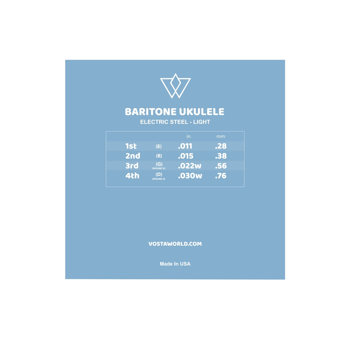 Vosta Light Electric Baritone Ukulele Strings