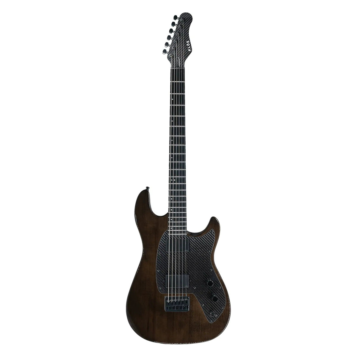 Klōs Baritone electric guitar in Dark Brown, full front view