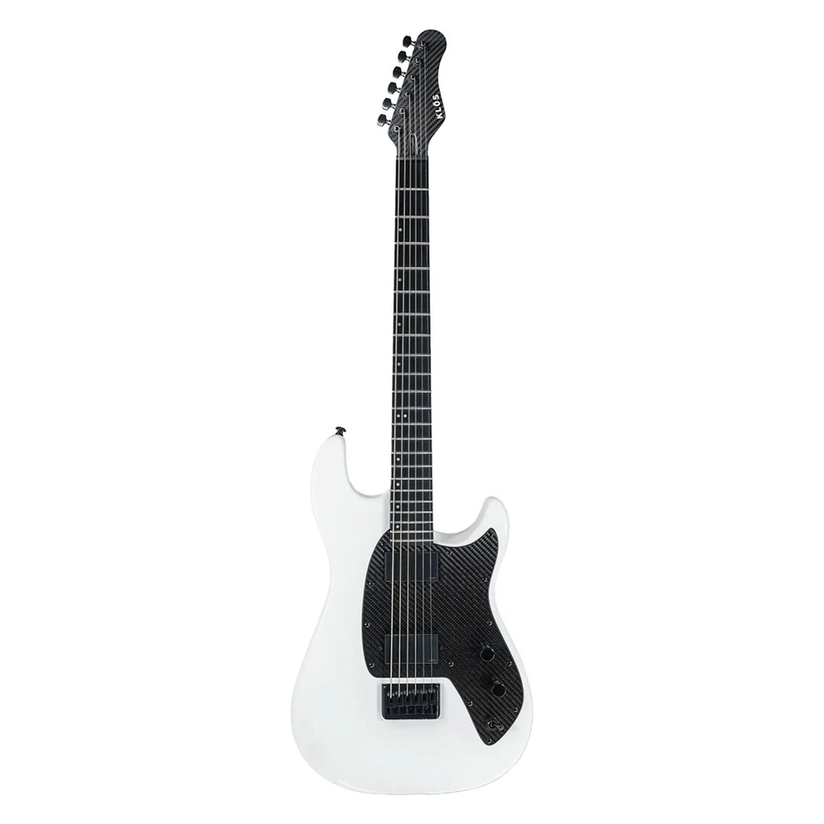 Klōs Baritone electric guitar in White, full front view