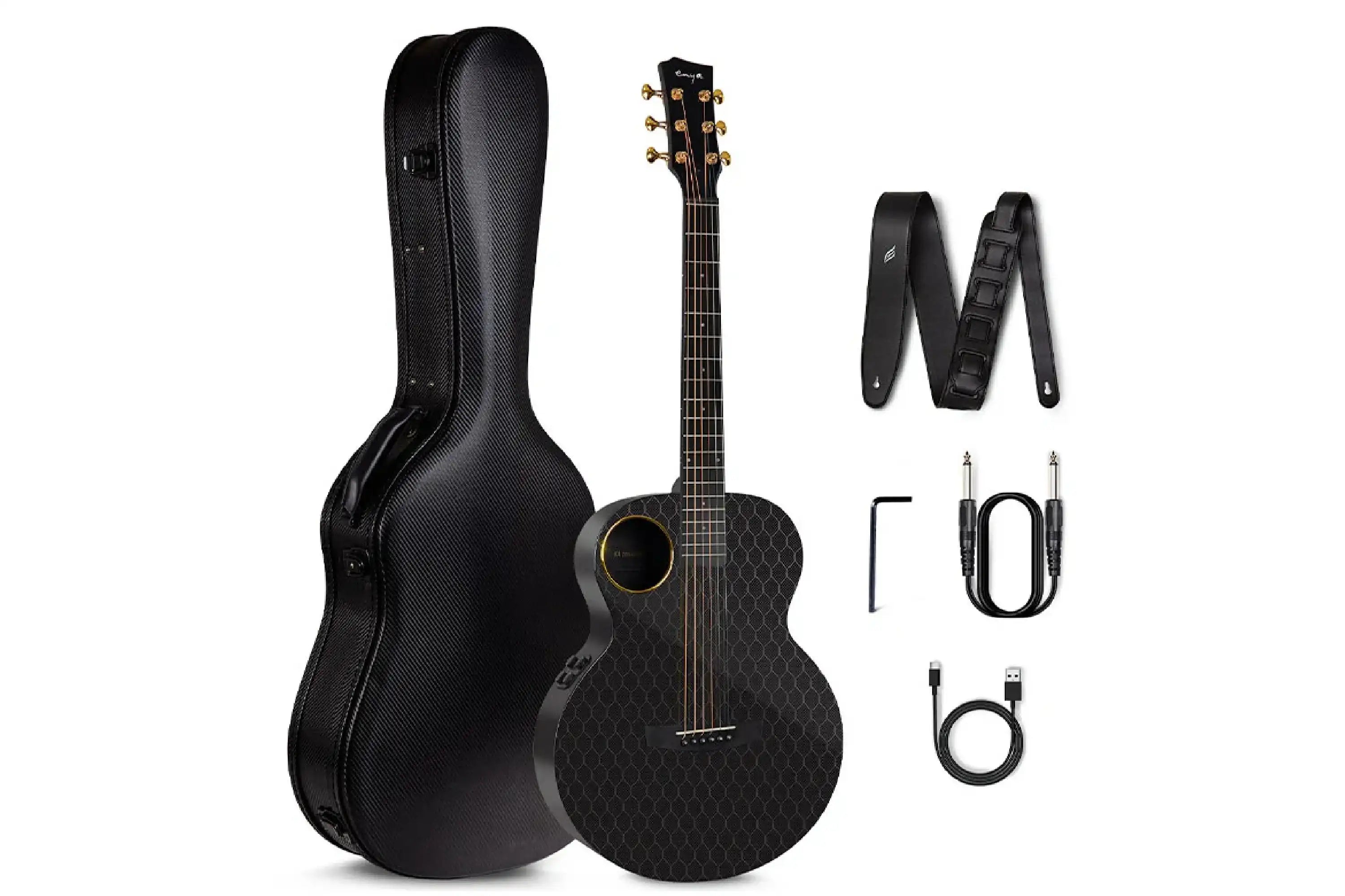 EnyaCarbonX4ProMiniCarbonFiberGuitar-Black-07 | Terry Carter Music Store