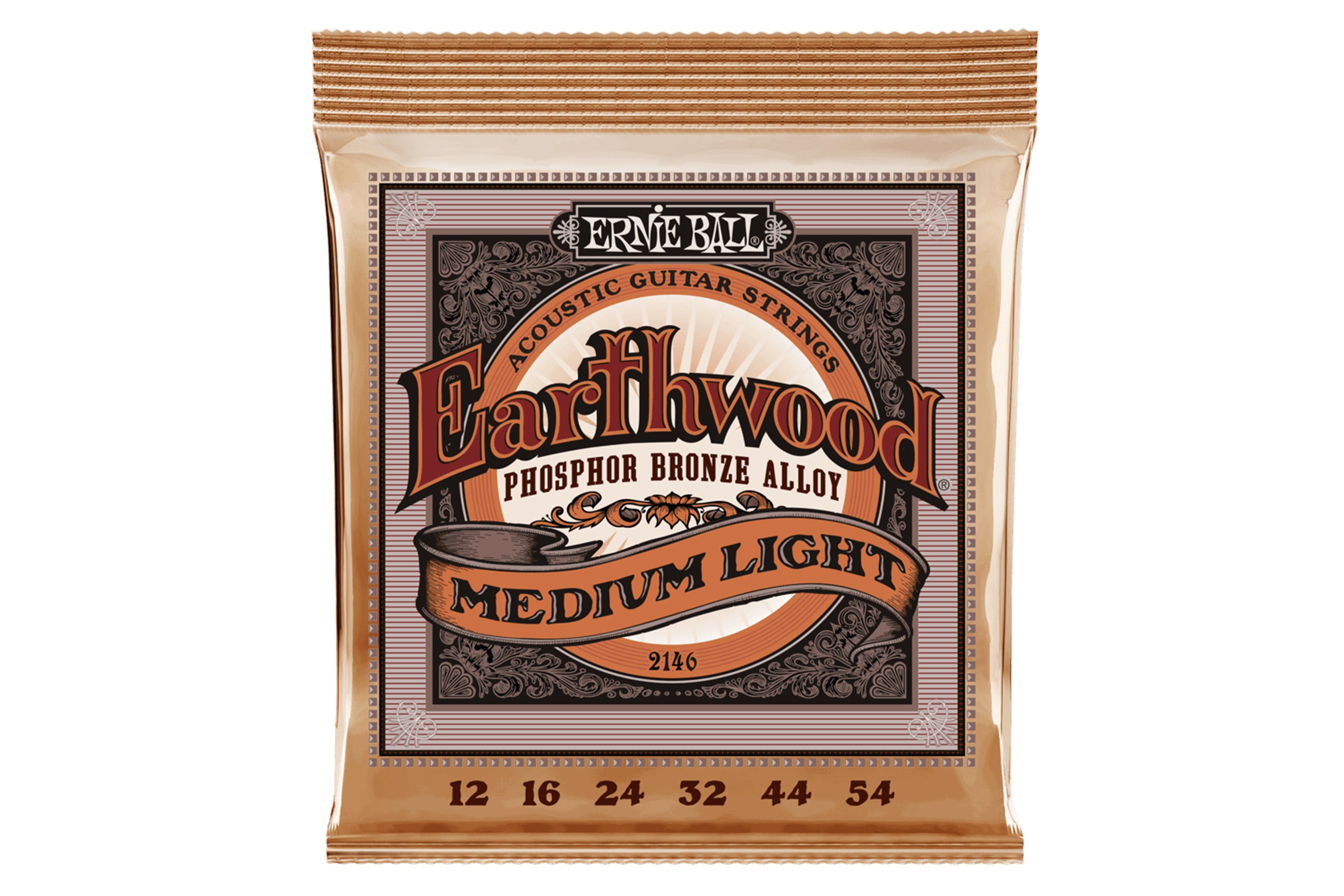 Ernie Ball Earthwood Medium Light Phosphor Bronze Acoustic Guitar Strings - 12-54