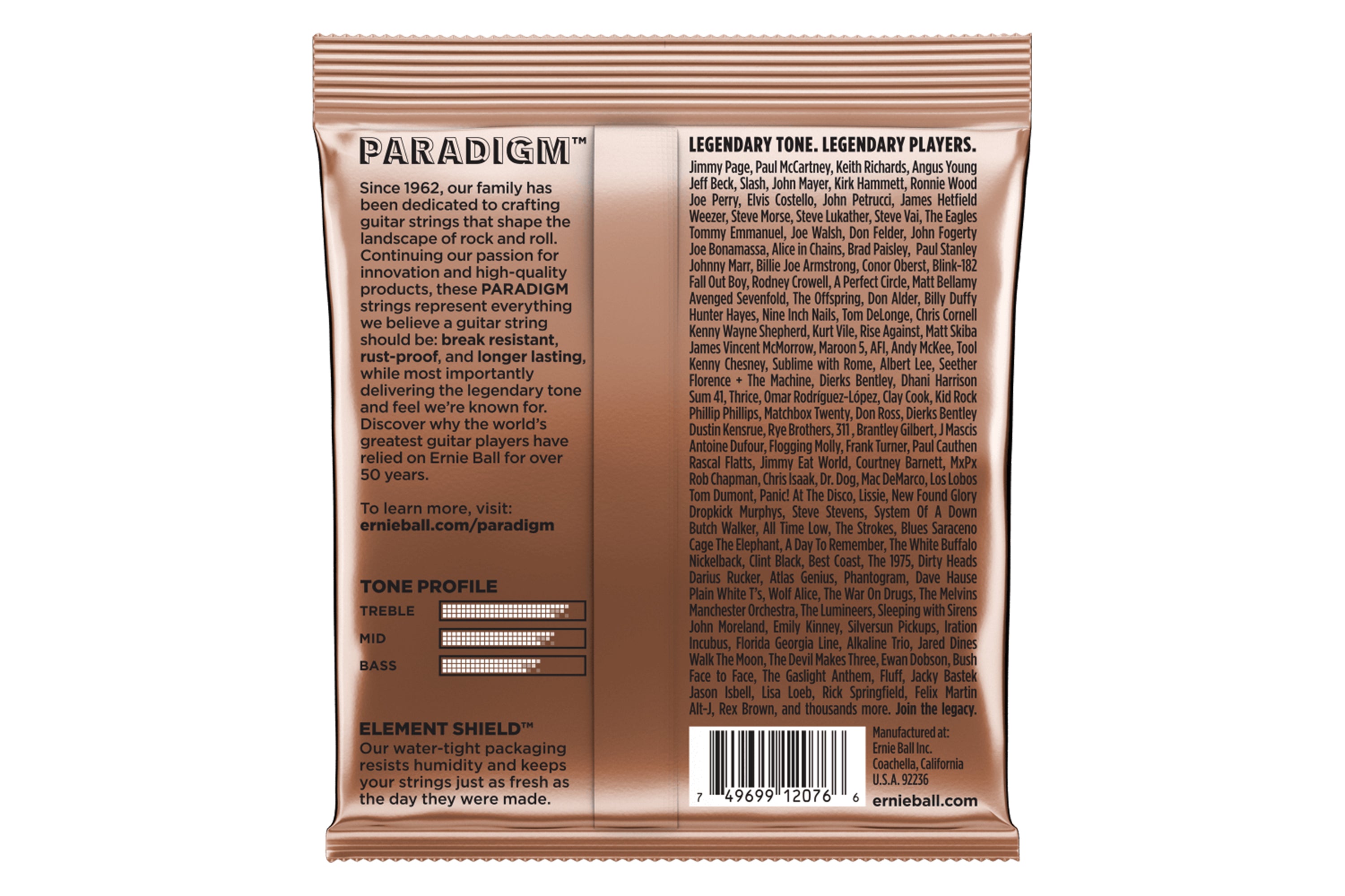 Ernie Ball Paradigm Medium Light Phosphor Bronze Acoustic Guitar Strings - 12-54 GAUGE