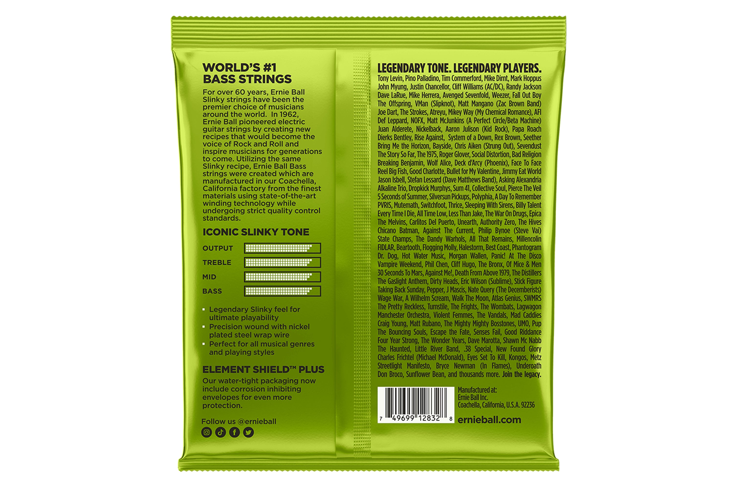Ernie Ball Regular Slinky Nickel Electric Bass Strings - 50-105 Gauge