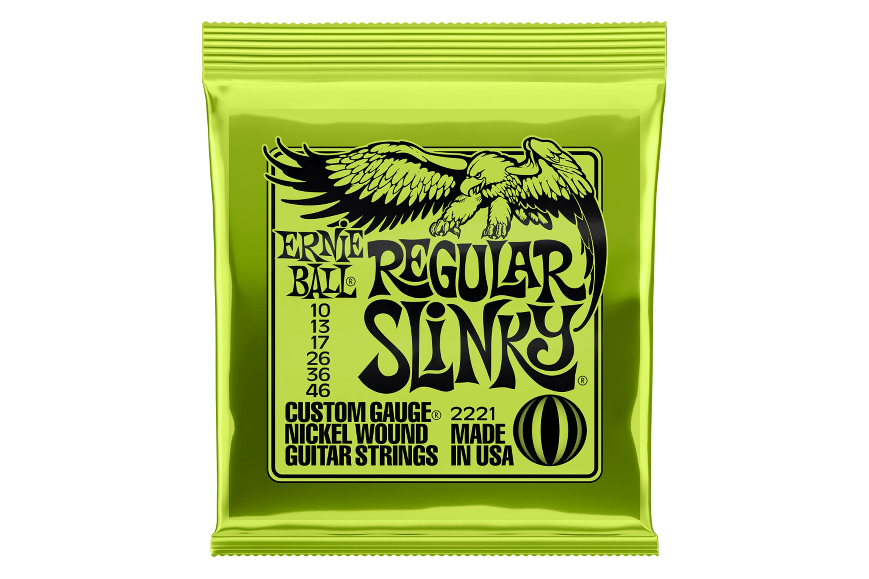 Ernie Ball Regular Slinky Nickel Wound Electric Guitar Strings - 10-46 Gauge