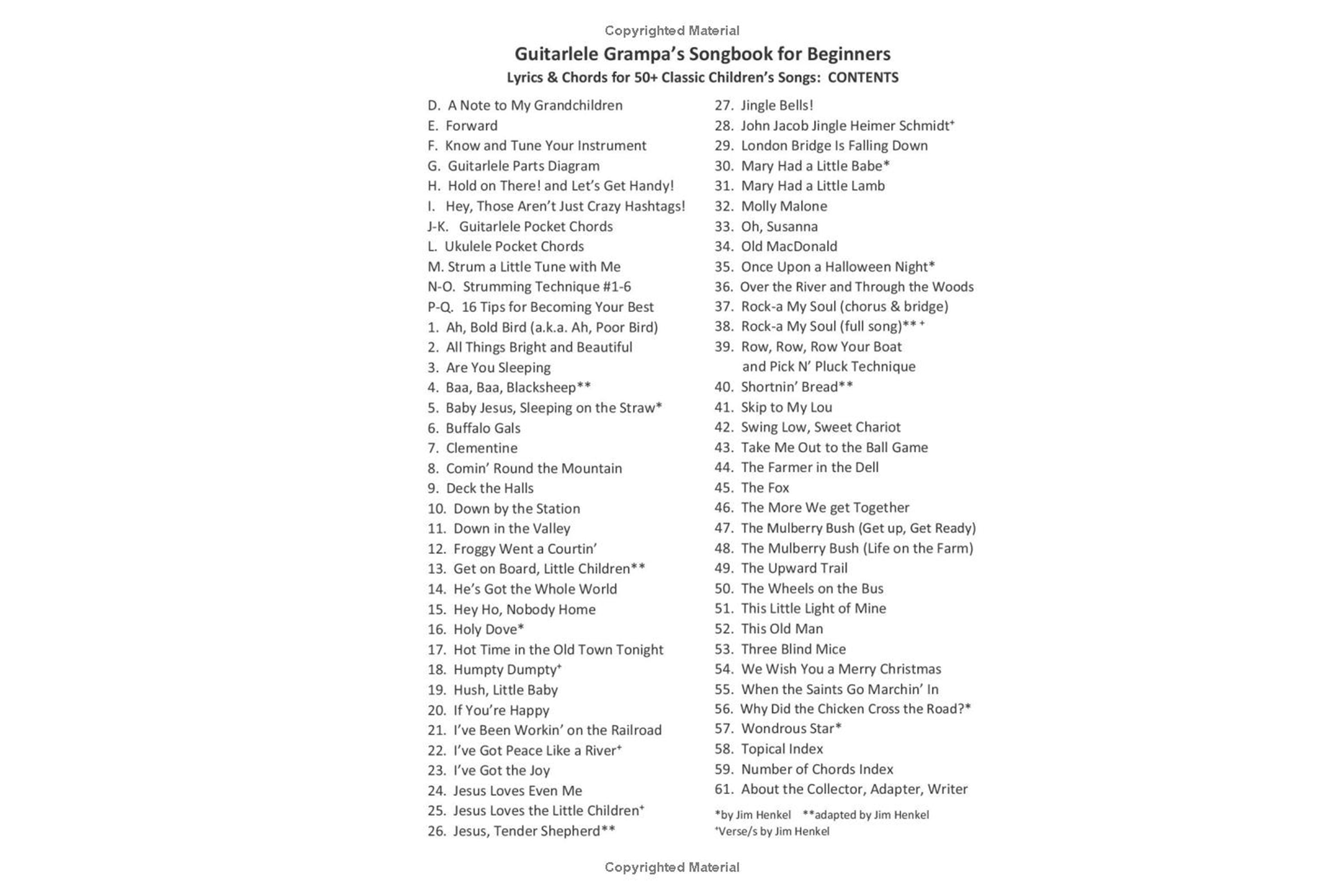 Guitarlele Grampa's Songbook for Beginners