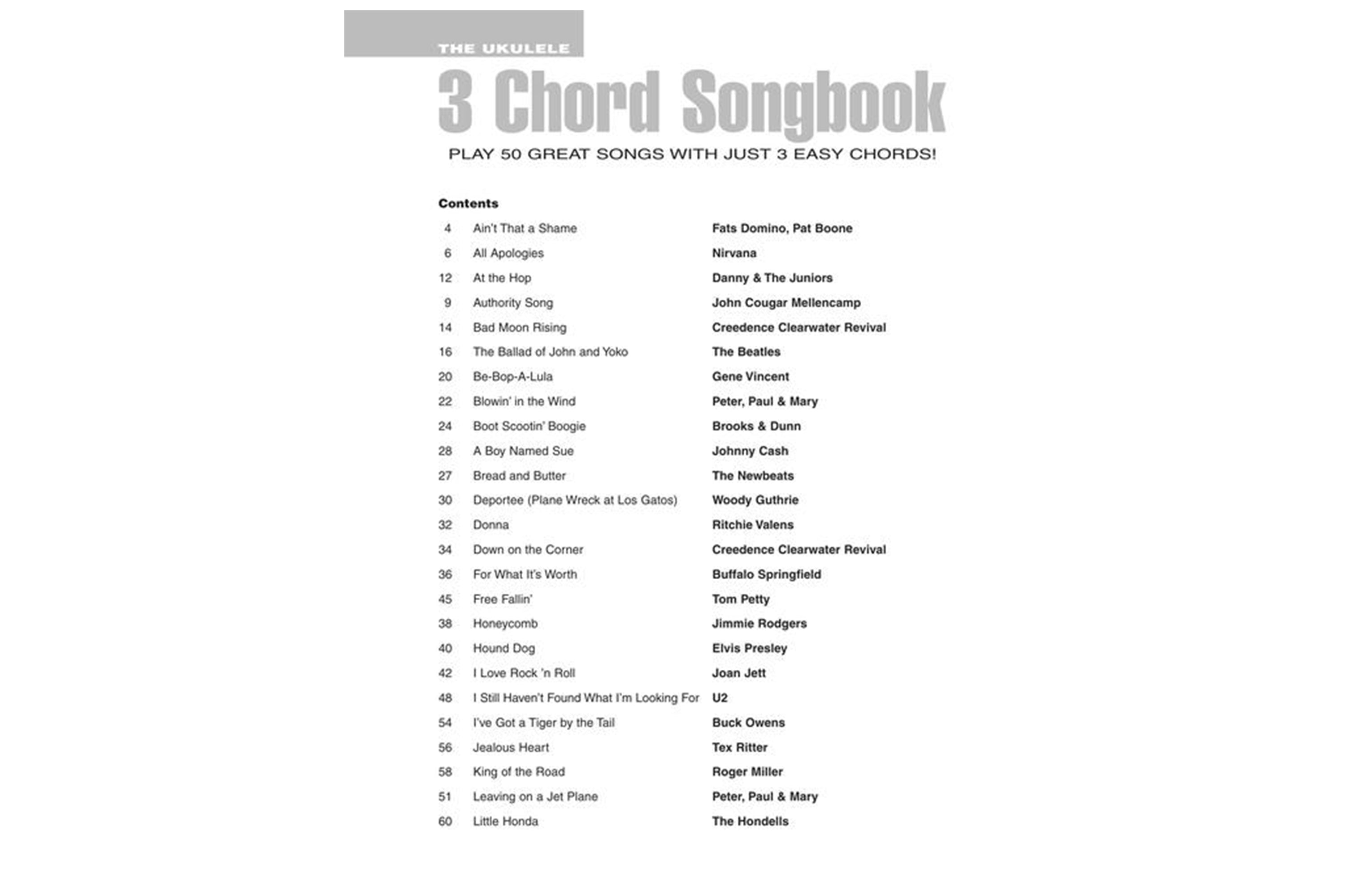 The Ukulele 3 Chord Songbook