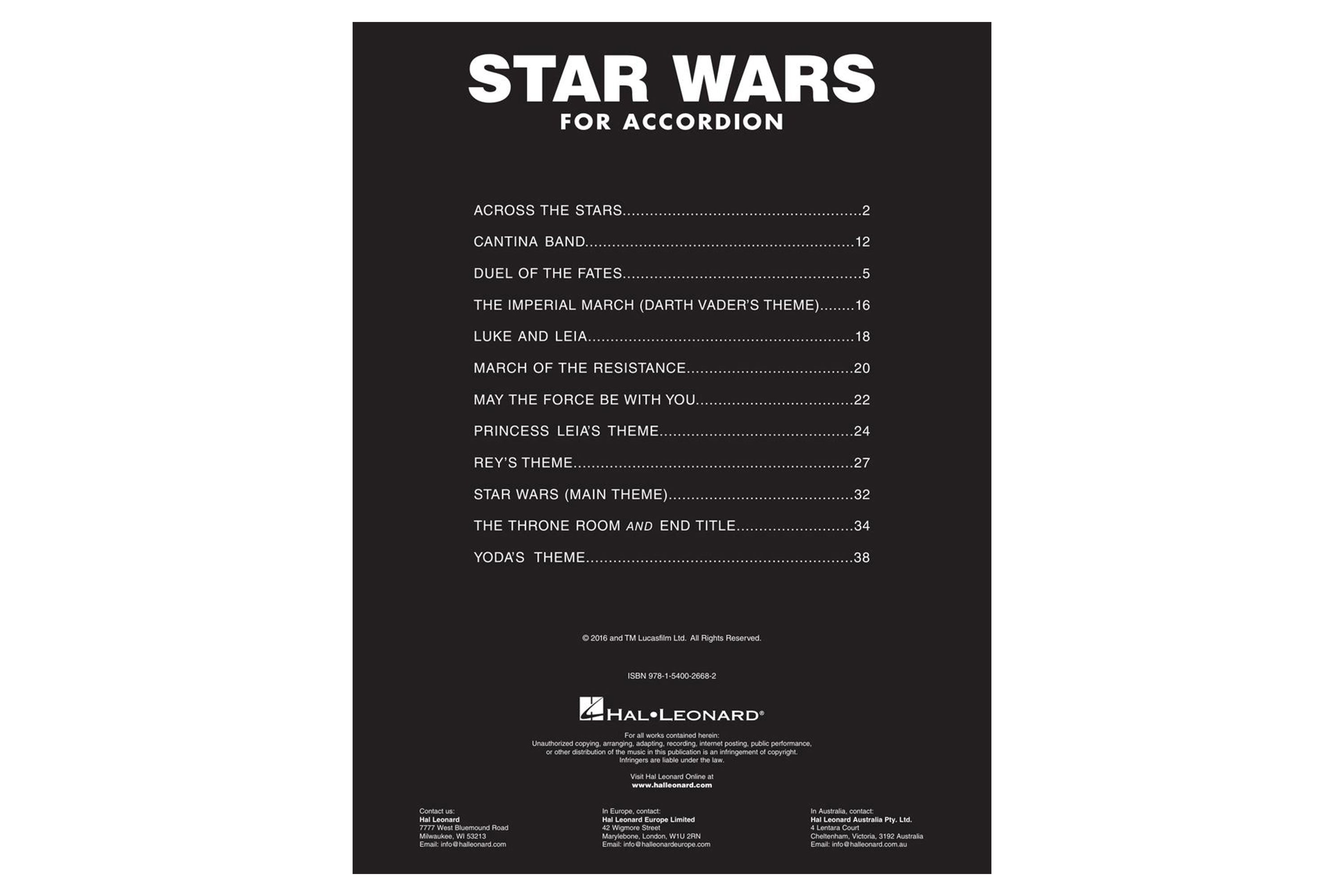 Hal Leonard Star Wars for Accordion