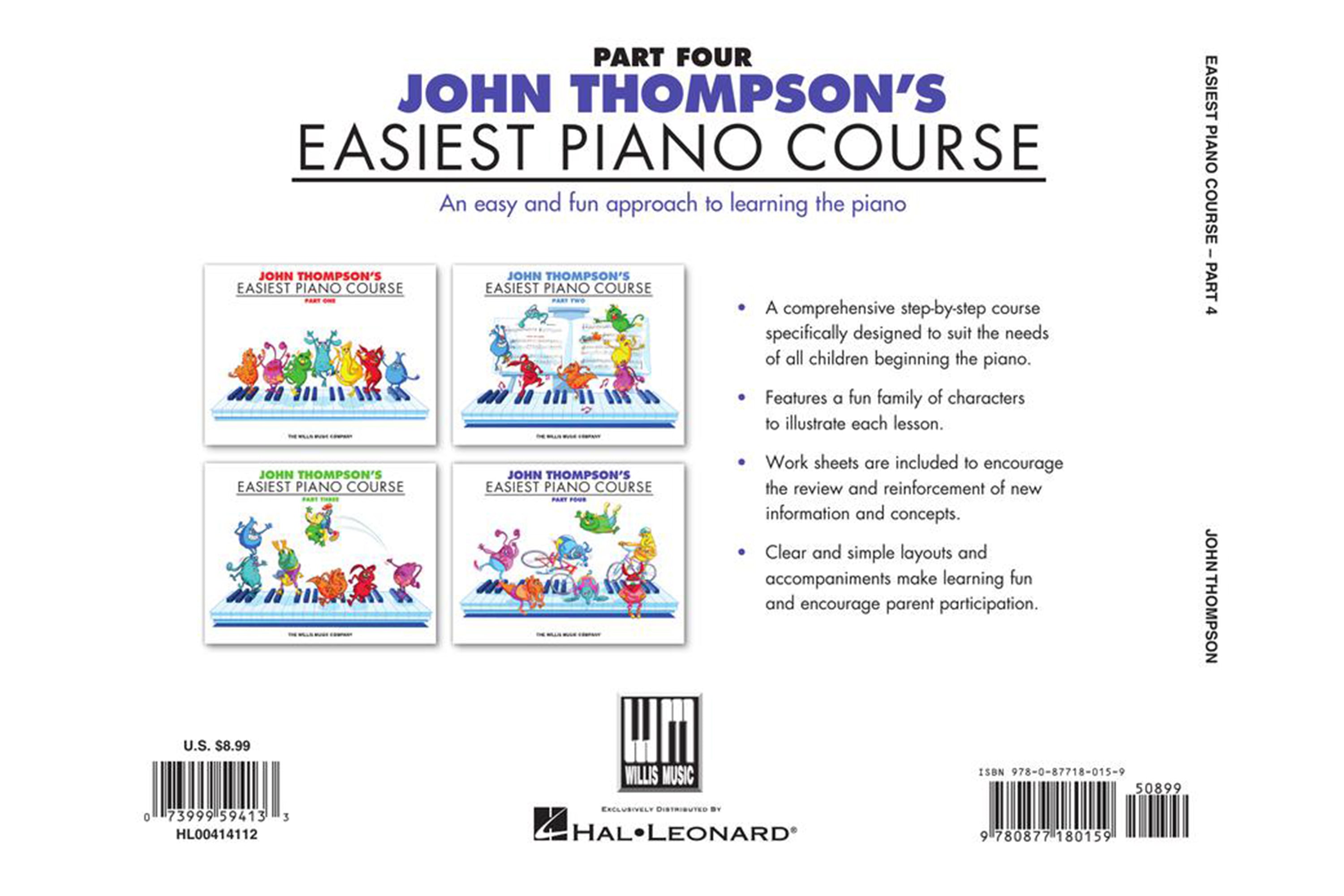John Thompson's Easiest Piano Course - Part 4 – Book Only