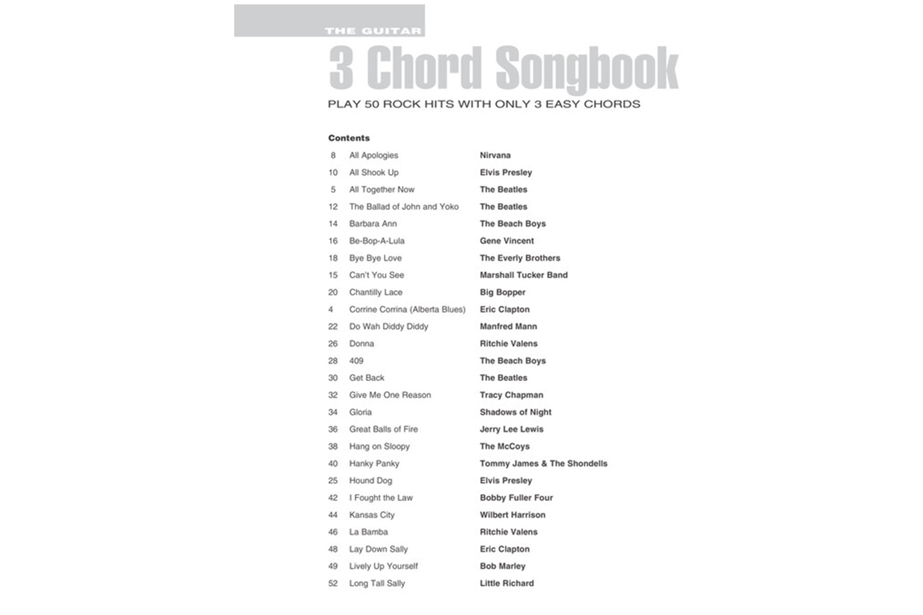 The Guitar Three-Chord Songbook Play 50 Rock Hits with Only 3 Easy Chords