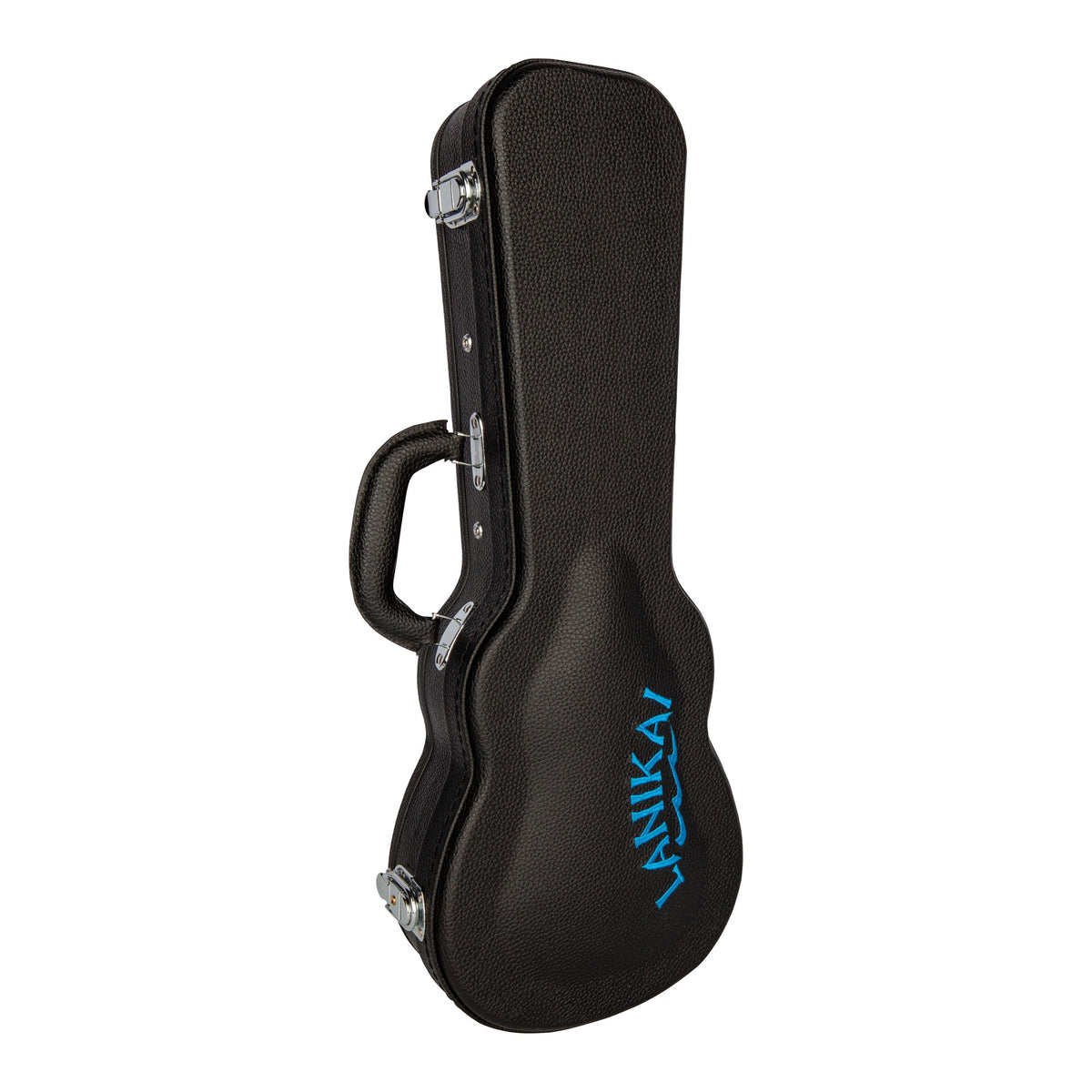 Lanikai HWC-S Soprano Ukulele Hardshell Wood Case, side view showing the arched top