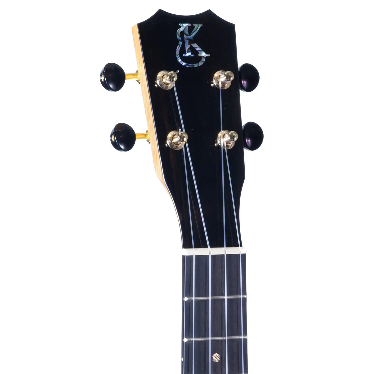 Example photo: an earlier Kanile'a ISL Core tenor, serial 28978, ebony Crown headstock with Paua abalone logo and gold tuners