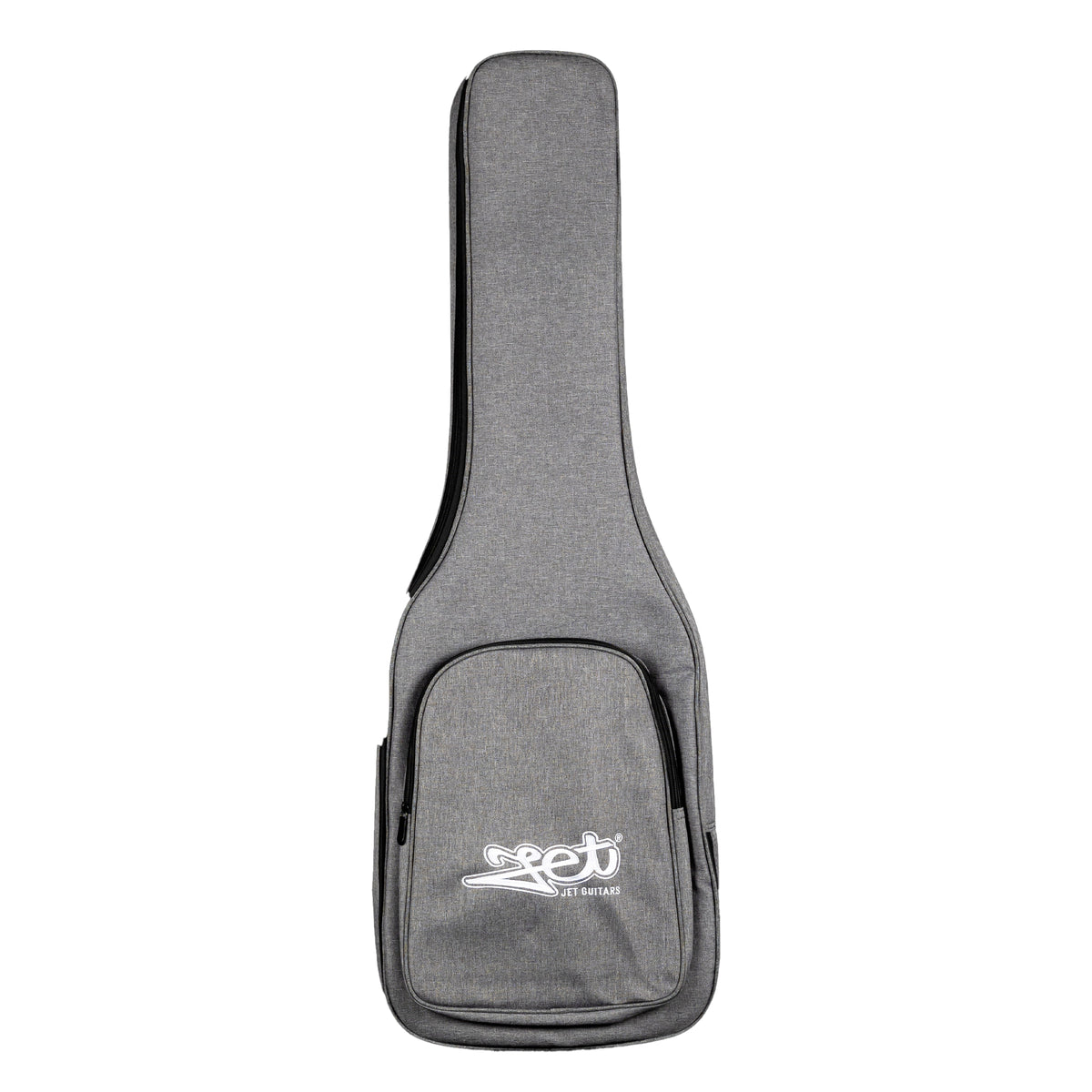Jet JG-30 universal gig bag in gray with the Jet logo, front view