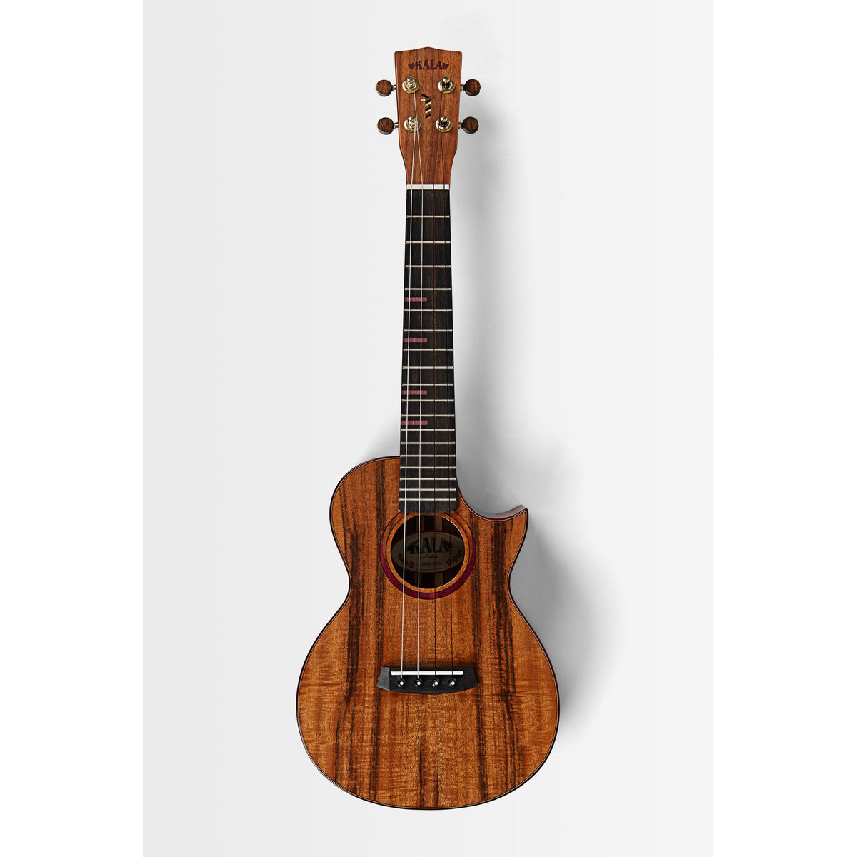 Full front view of the Kala KA-3CD-ACA-T cutaway tenor ukulele