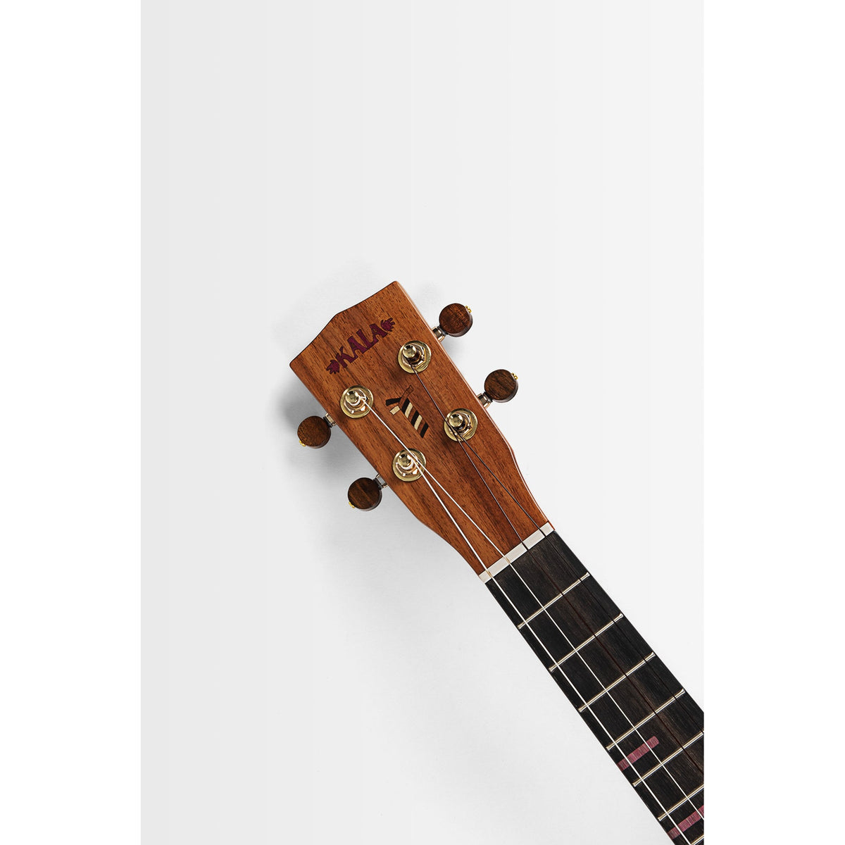 Kala KA-3CD-ACA-T headstock with three cord inlay and gold tuners