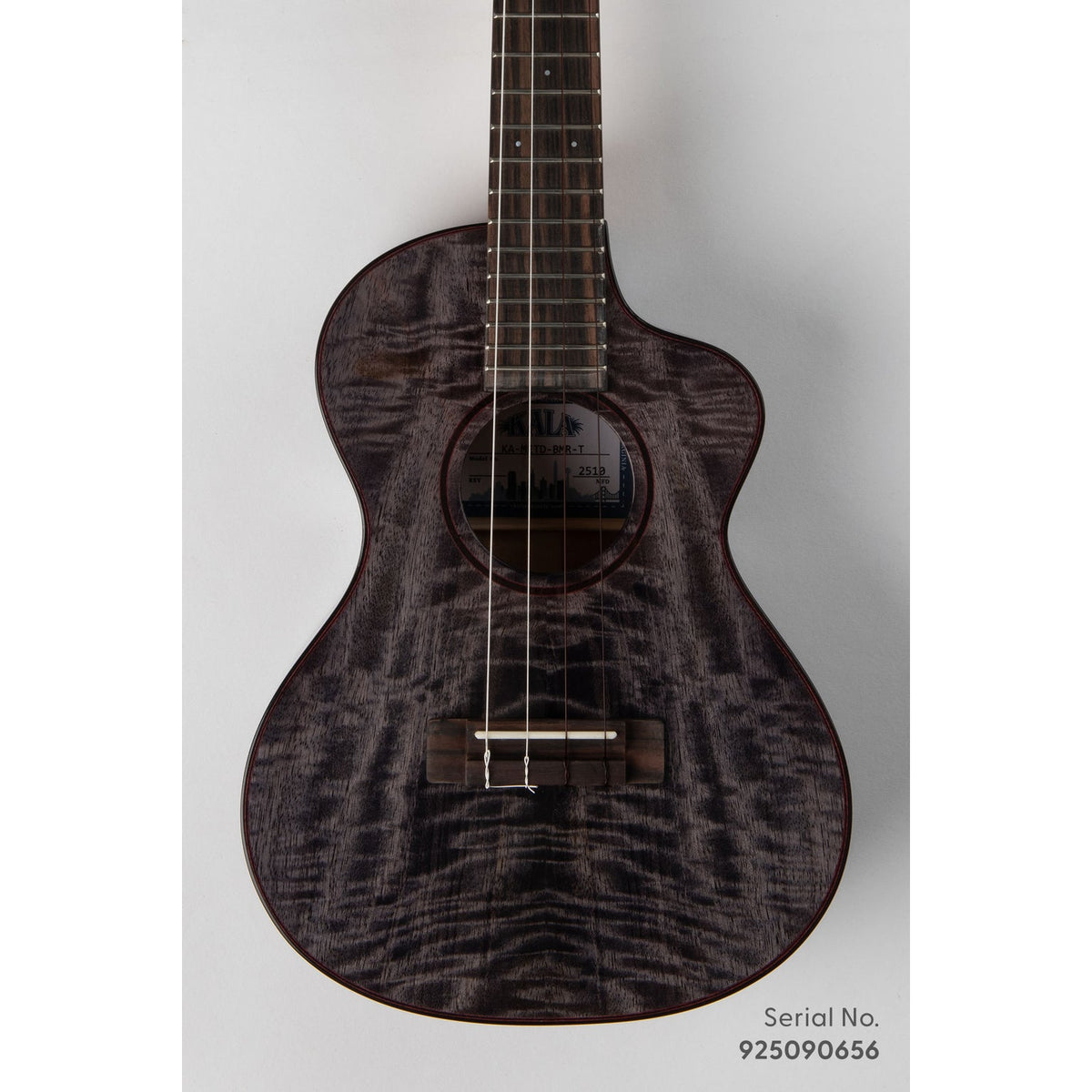 Kala METD-BMR-T Metropolitan Deluxe Black Night Mango Tenor, serial 925090656, front view showing the figured mango top