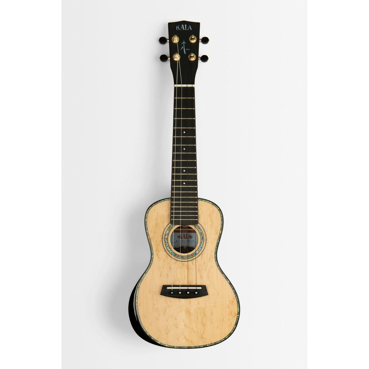 Full front view of the Kala KA-WCW-BMP-C West Coast Woods concert ukulele