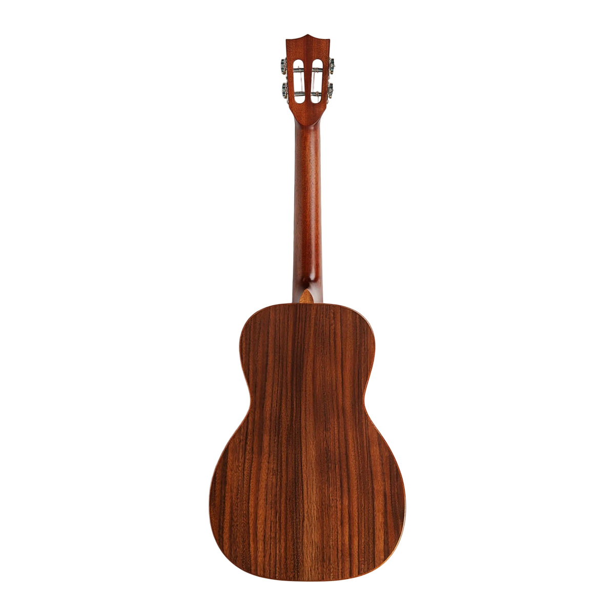 Full back view of the Kala KA-WP-CA-GB-E showing the solid acacia back and mahogany neck