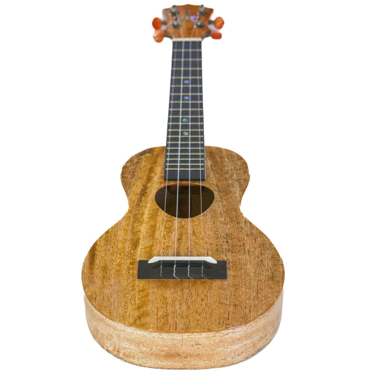 Example photo: full front view of an earlier KoAloha KCM-00MG gloss solid mango concert ukulele
