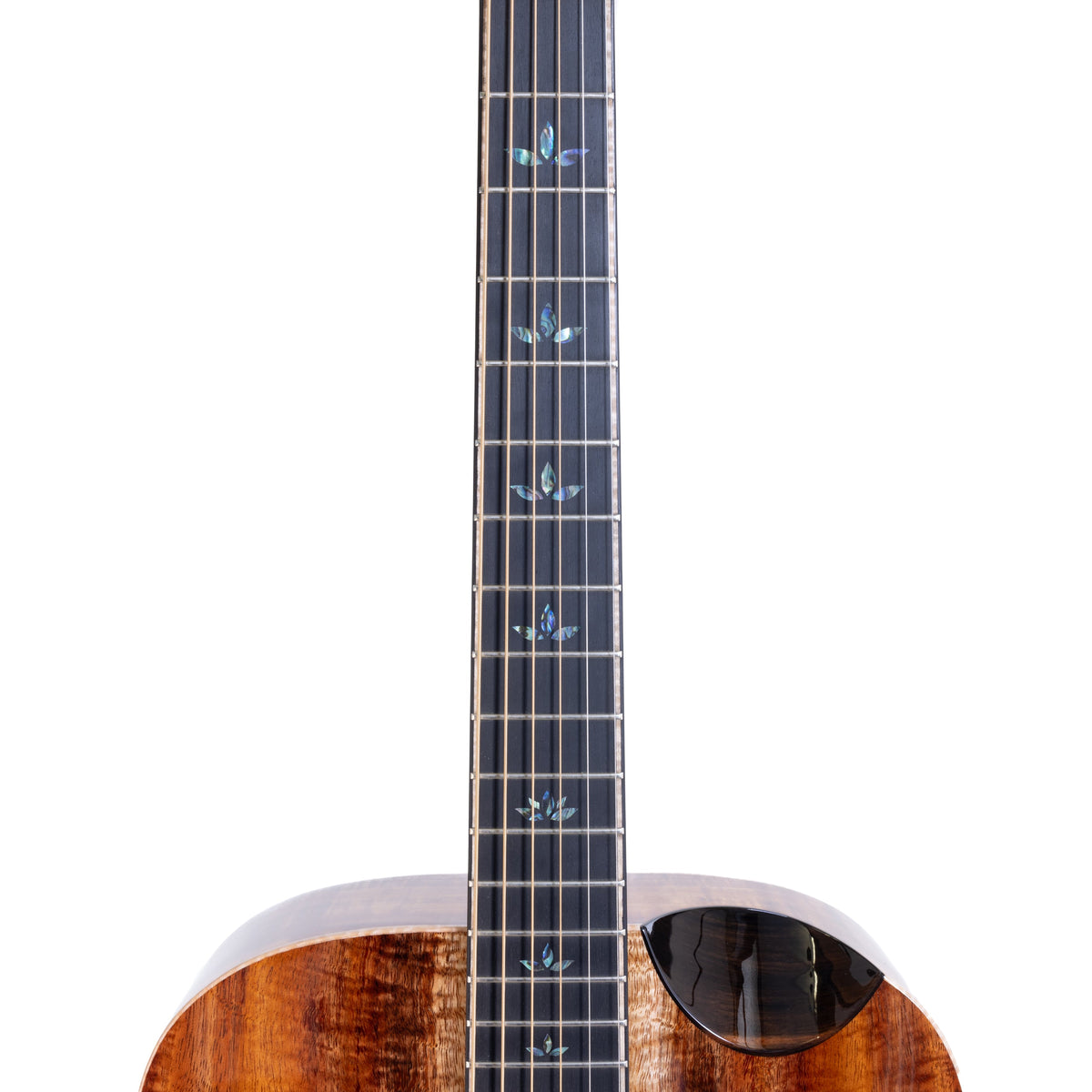 Example photo: an earlier Kanile'a KG-4 Pro, serial G0068, fretboard with lotus-inspired markers