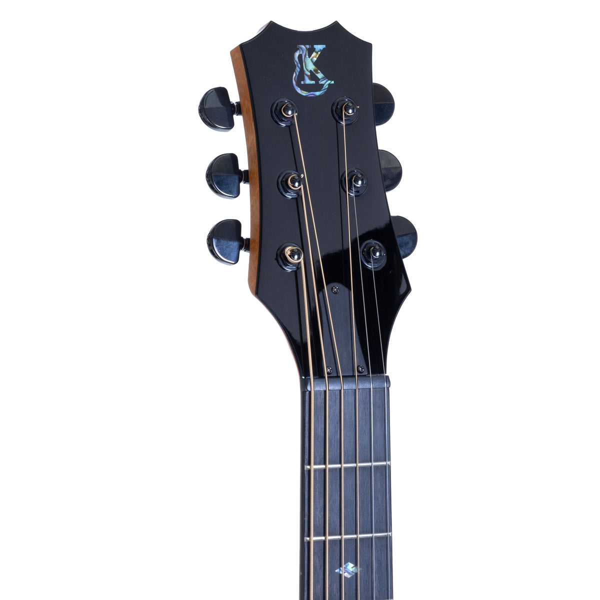 Example photo: an earlier Kanile'a KSG-2 Pro, serial G0025, headstock with Gotoh black locking tuners