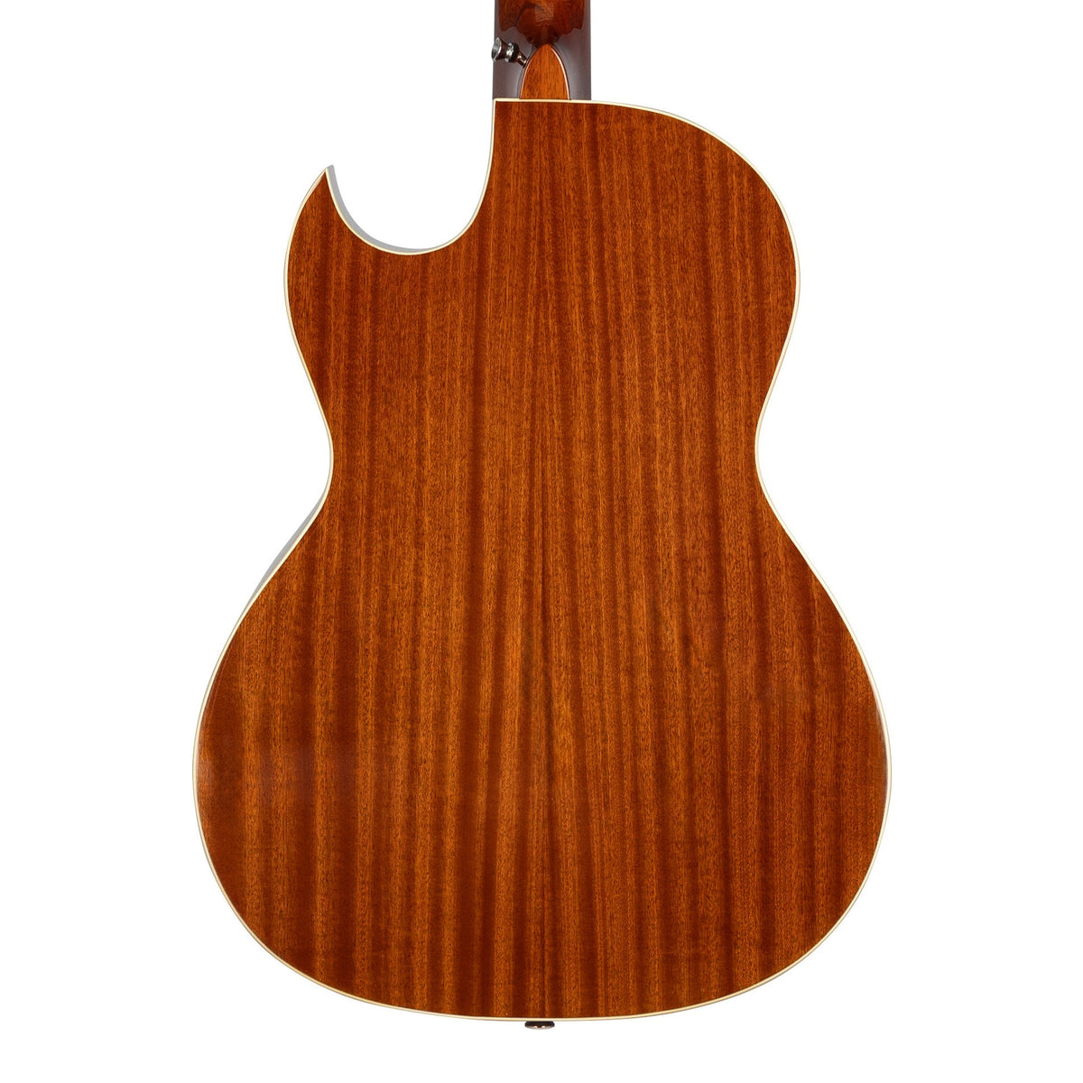 H. Jimenez LBQ1EGT Palomazo Gold Sparkle Top Cutaway Acoustic Electric Bajo Quinto, back of the body showing the back and sides