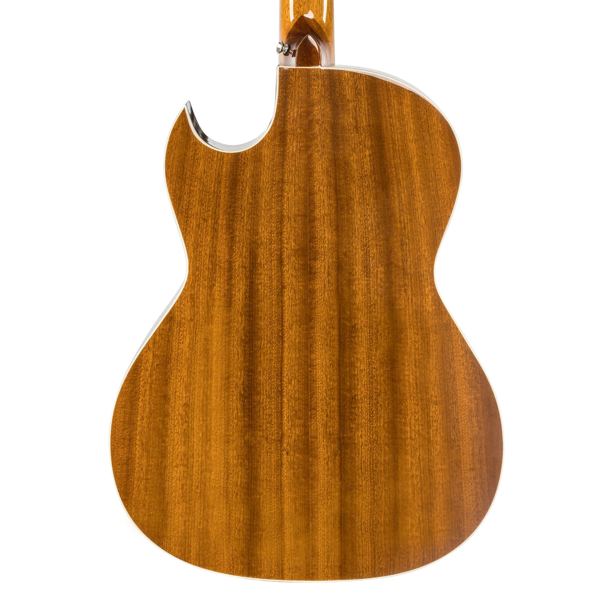 H. Jimenez LBQ4EBT Palomazo Black Top Cutaway Acoustic Electric Bajo Quinto, back of the body showing the back and sides