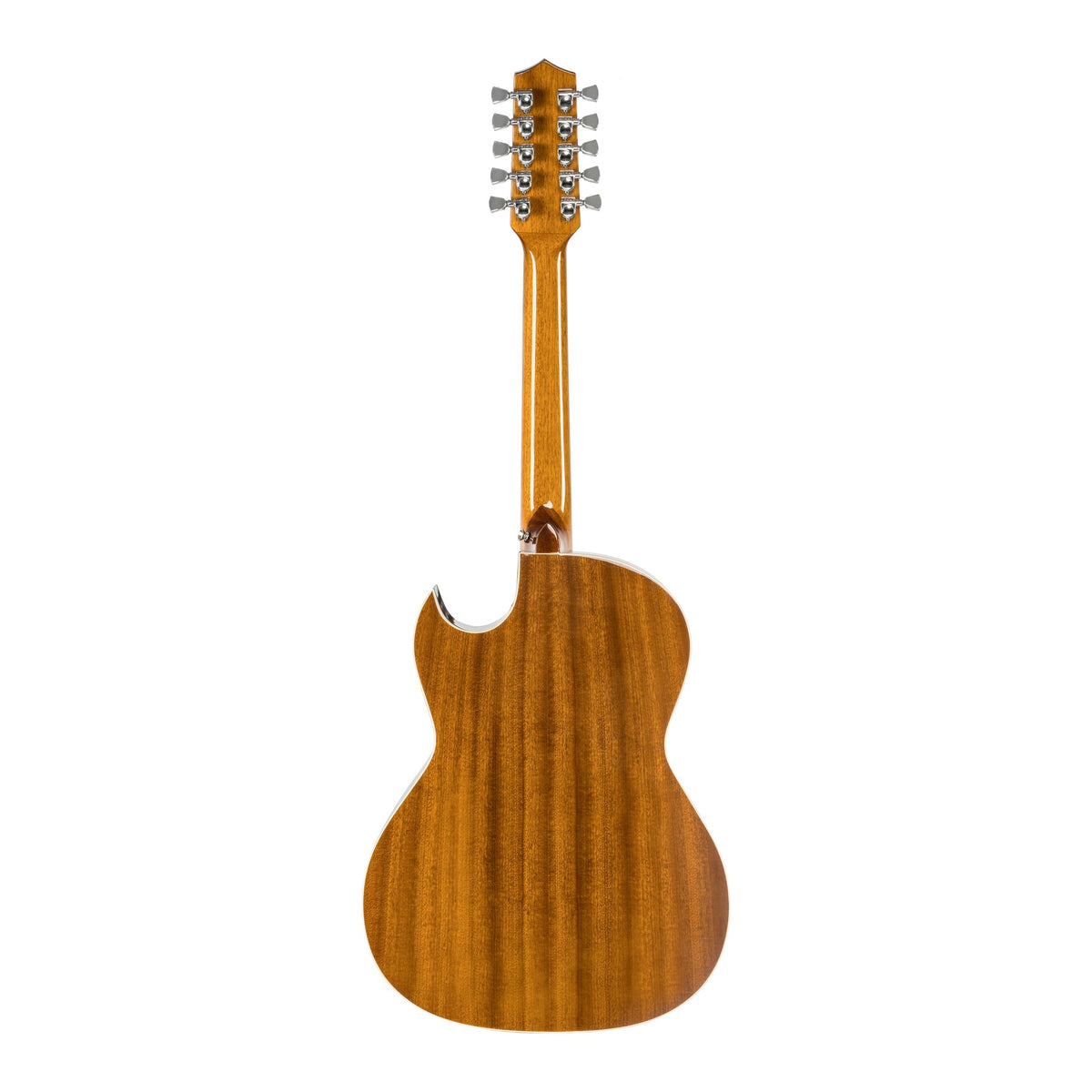 H. Jimenez LBQ4EBT Palomazo Black Top Cutaway Acoustic Electric Bajo Quinto, full back view from headstock to end