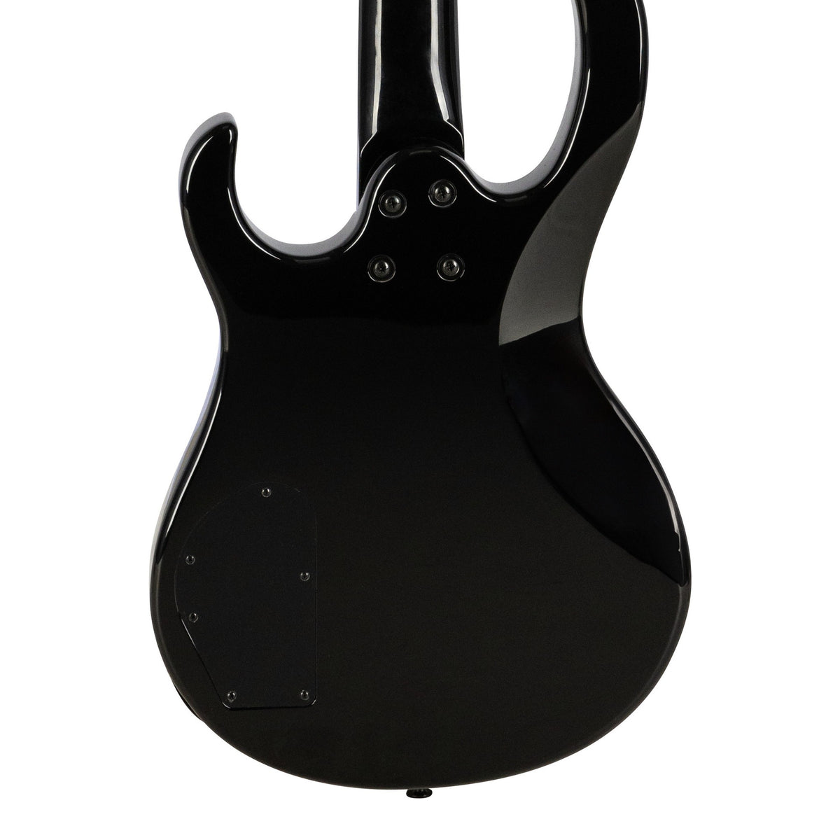 H. Jimenez LBS4-BK Camaleón 4-String Electric Bass Guitar - Black, back of the body showing the back and sides