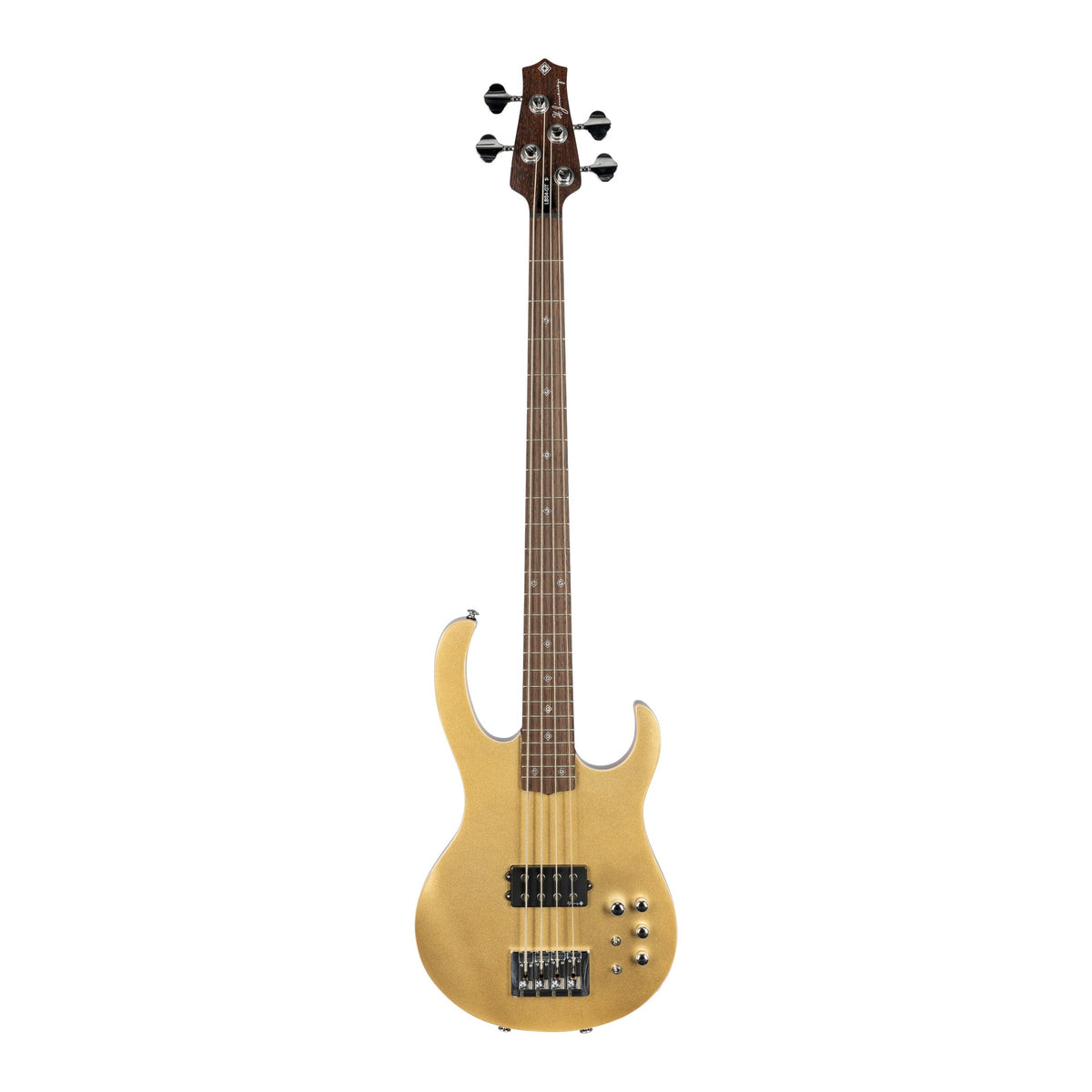 H. Jimenez LBS4-GT Camaleón 4-String Electric Bass Guitar - Gold Top, full front view from headstock to end