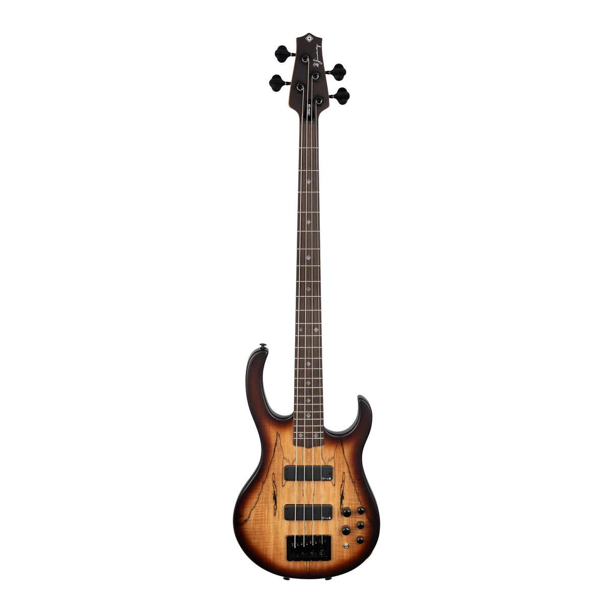 H. Jimenez LBS4-SB Camaleón 4-String Electric Bass Guitar - Spalt Burst, full front view from headstock to end