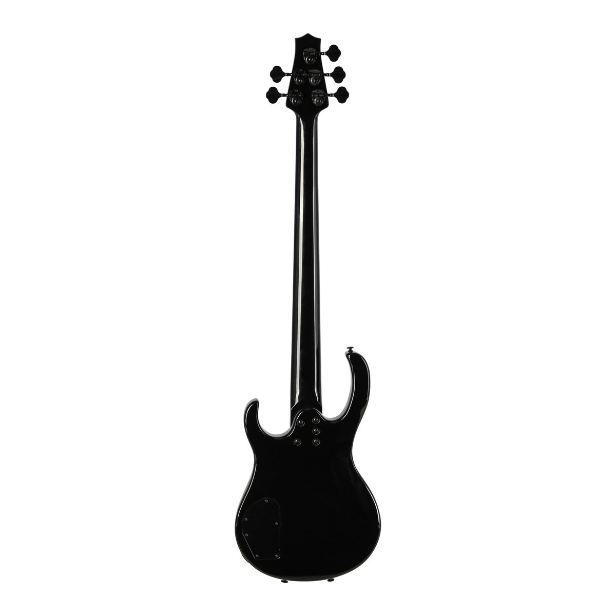 H. Jimenez LBS5-BK Camaleón 5-String Electric Bass Guitar - Black, full back view from headstock to end