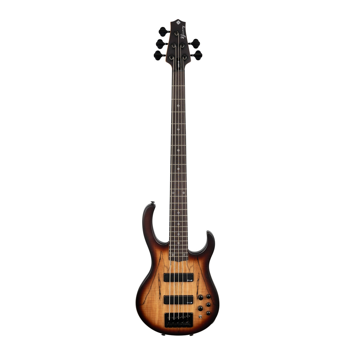H. Jimenez LBS5-SB Camaleón 5-String Electric Bass Guitar - Spalt Burst, full front view from headstock to end