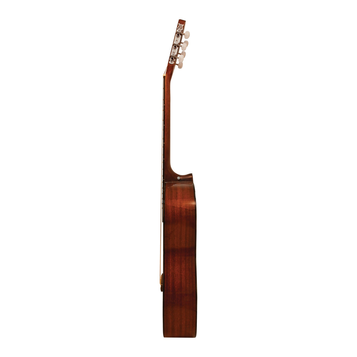 H. Jimenez LG1 Voz Fuerte Full Size Nylon String Guitar, side view from the treble side