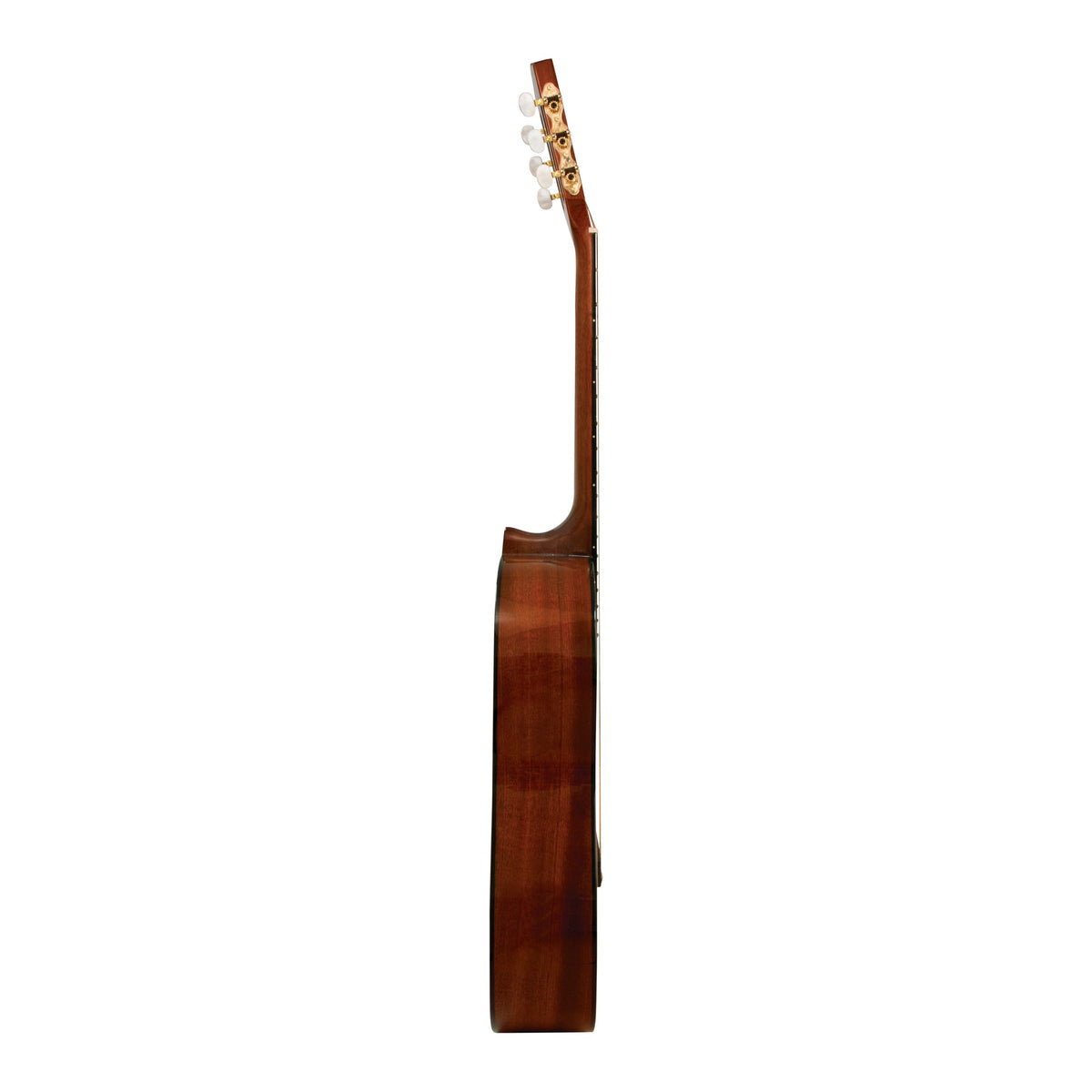 H. Jimenez LG2 El Artista Full Size Nylon String Guitar, side view showing the body depth
