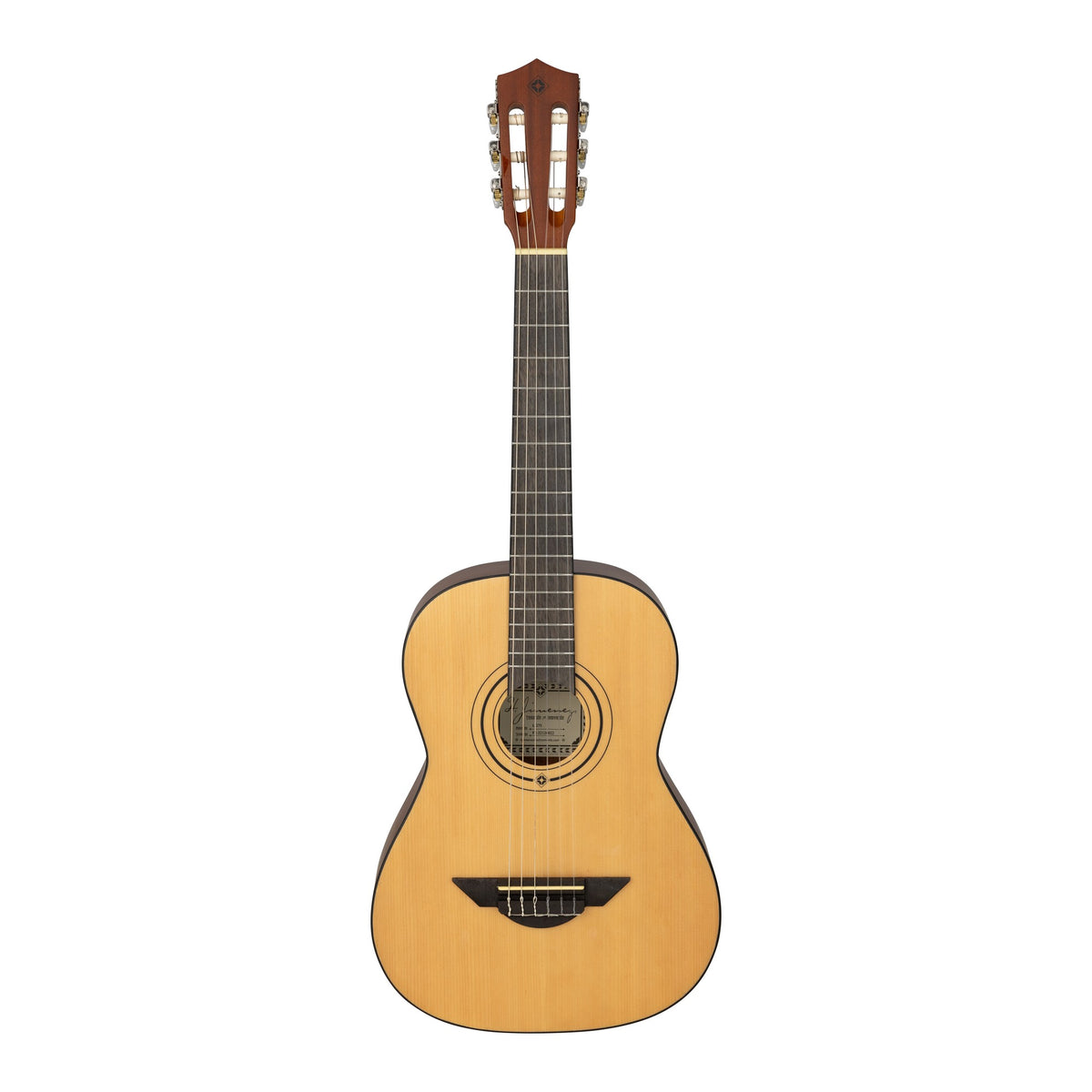 H. Jimenez LG75 Educativo 3/4 Size Nylon String Guitar, full front view from headstock to end