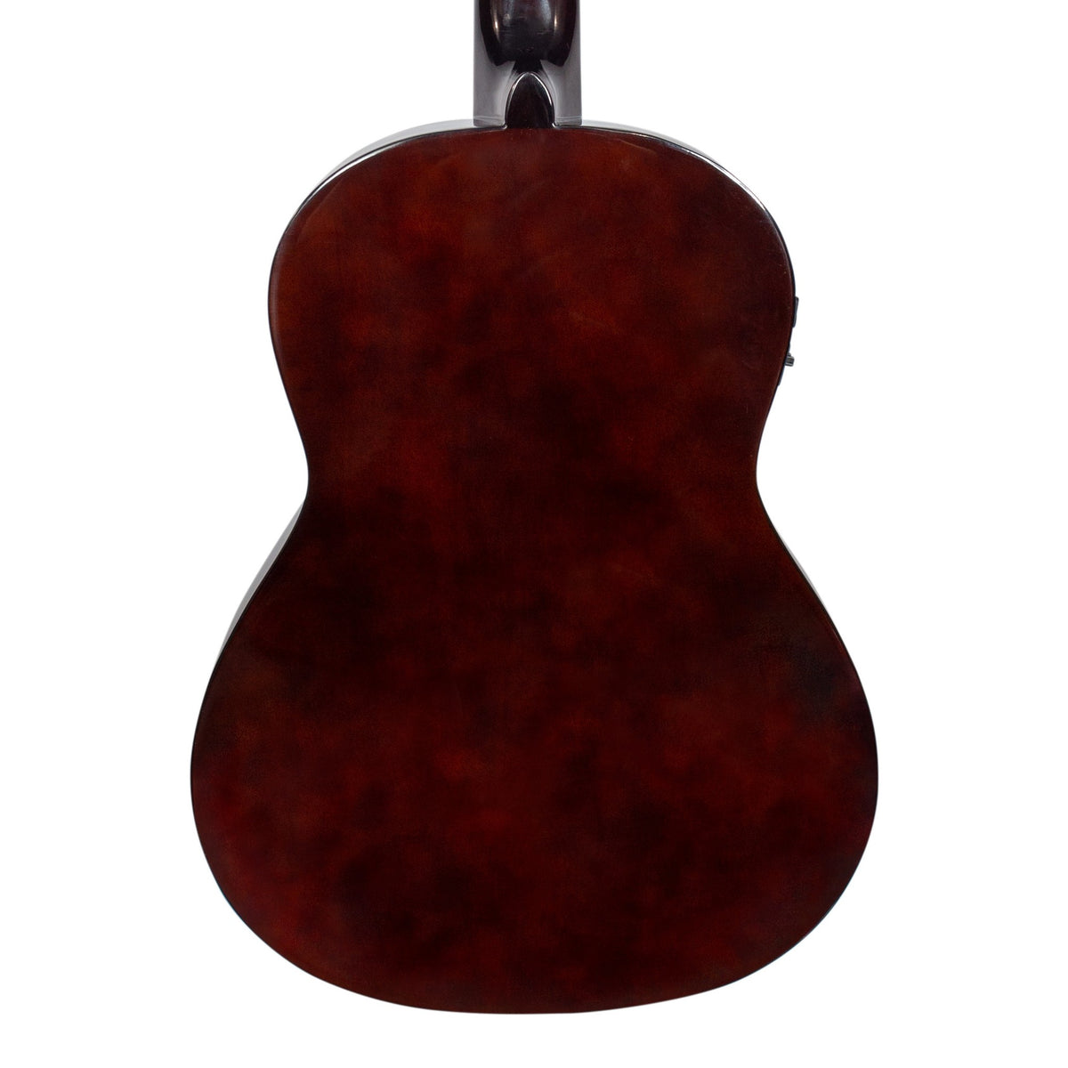 H. Jimenez LGR100NE Ranchero Series Full Size Nylon String Guitar with Pickup, back of the body showing the back and sides
