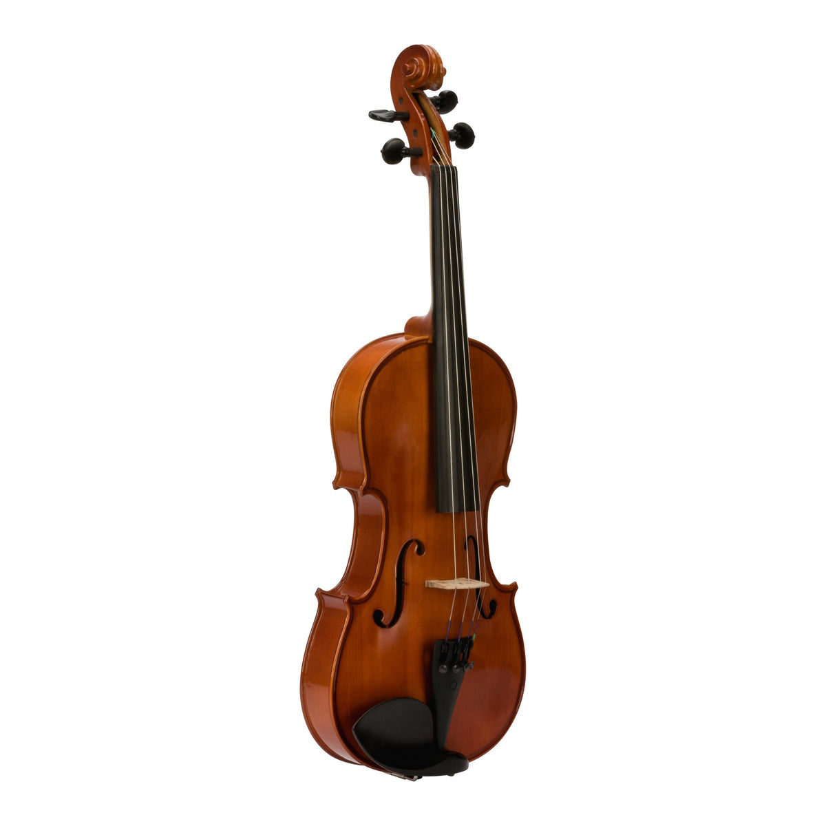 H. Jimenez LMVOE4 Primer Nivel Full Size Violin Outfit, angled front view of the body