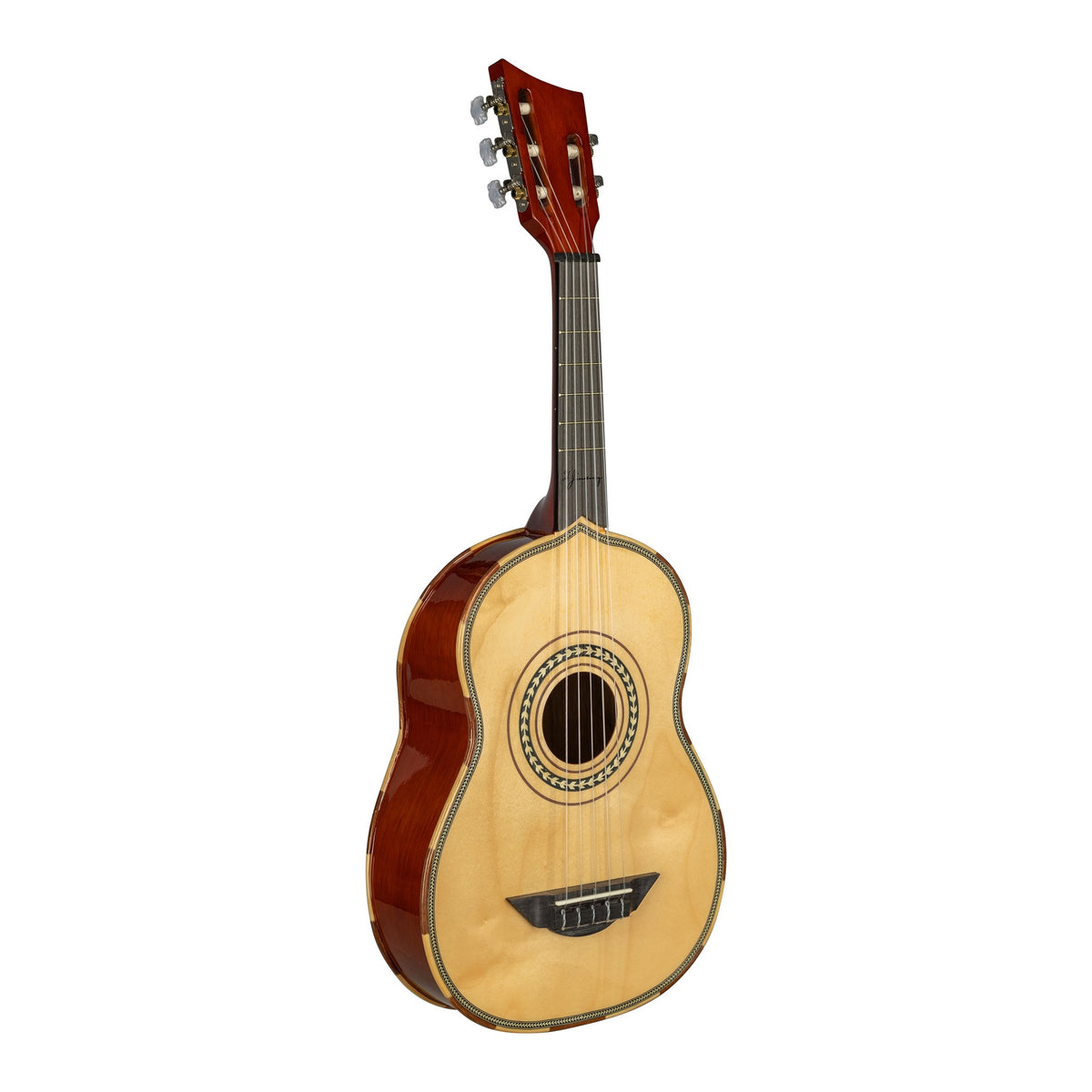 H. Jimenez LV2 Quetzal Student Vihuela, angled front view of the body
