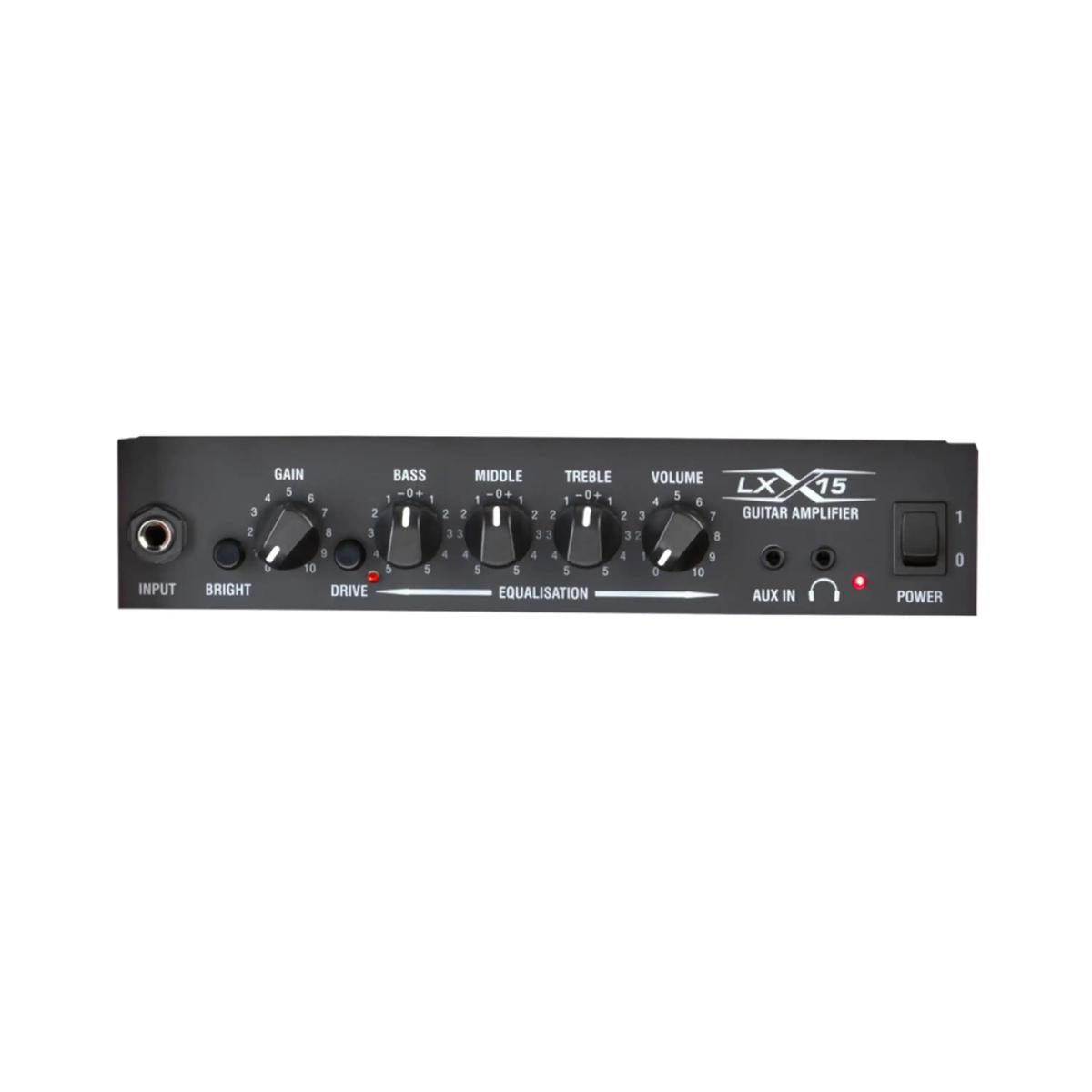 Laney LX15 combo amp, close view of the control panel