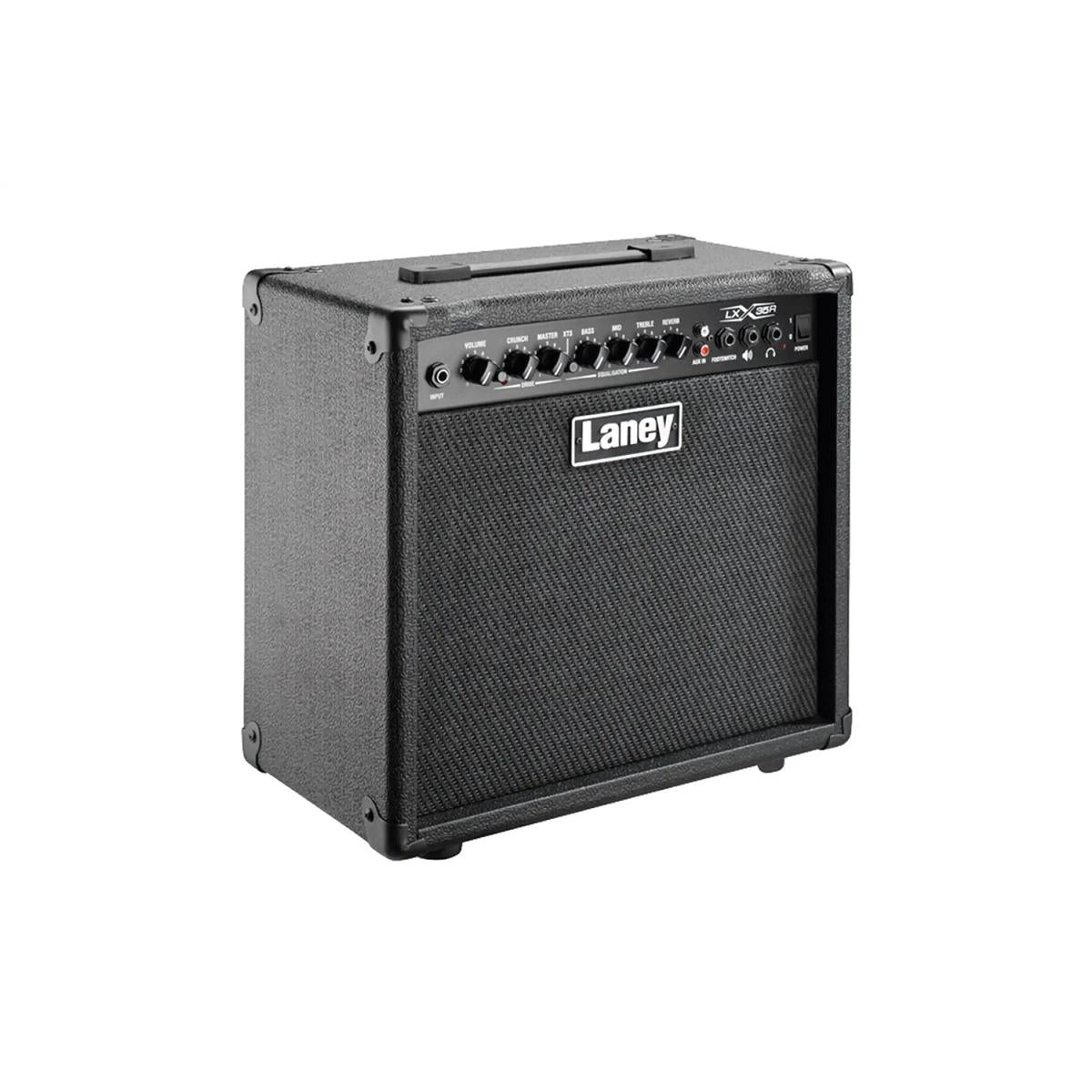 Laney LX35R black 35W combo amp, angled view from the left