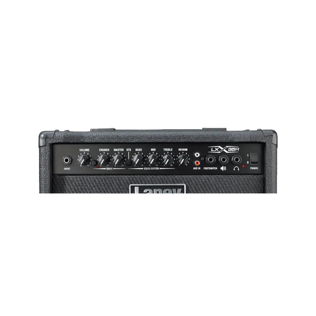 Laney LX35R combo amp, close view of the control panel
