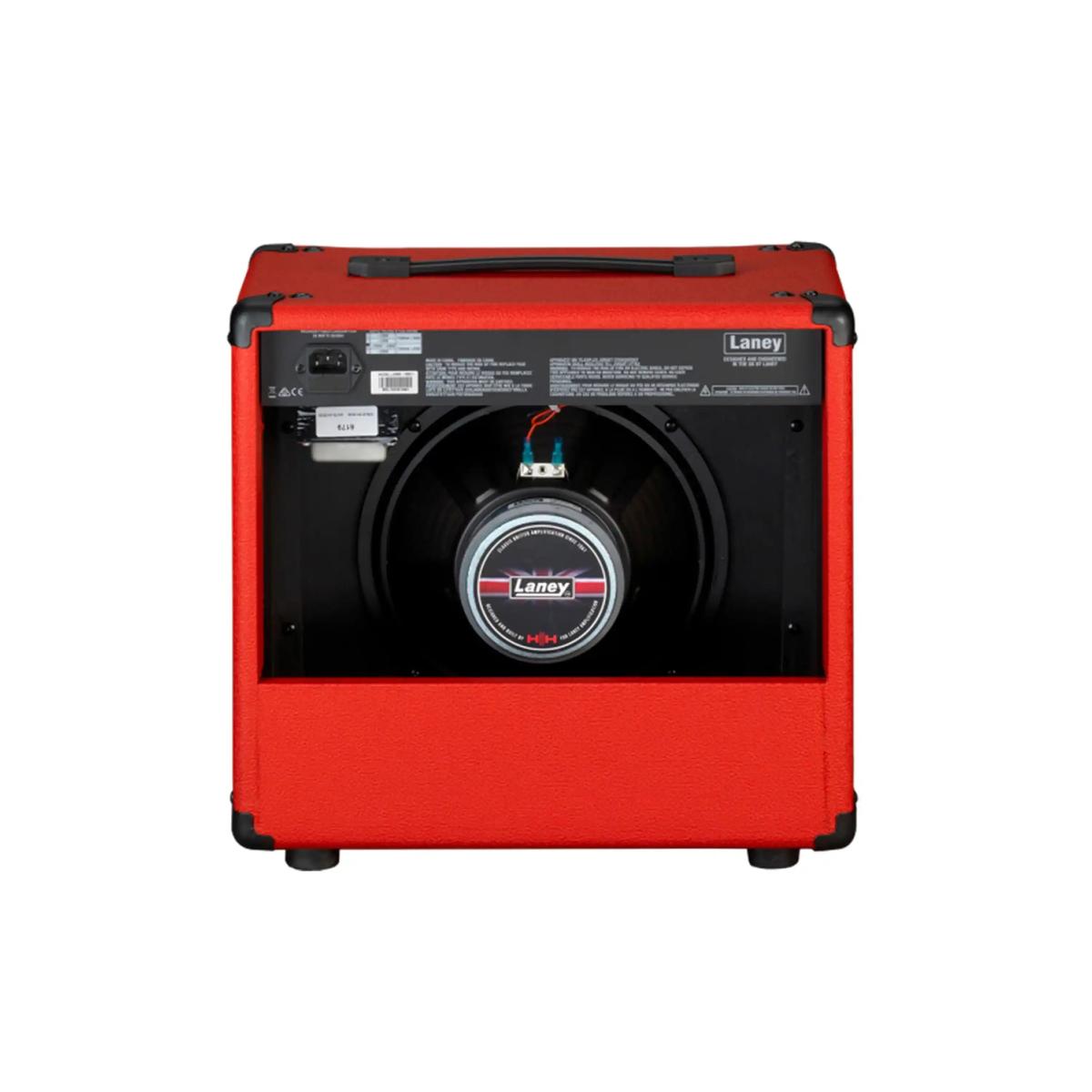 Laney LX35R-RED 35W combo amp, back showing the speaker