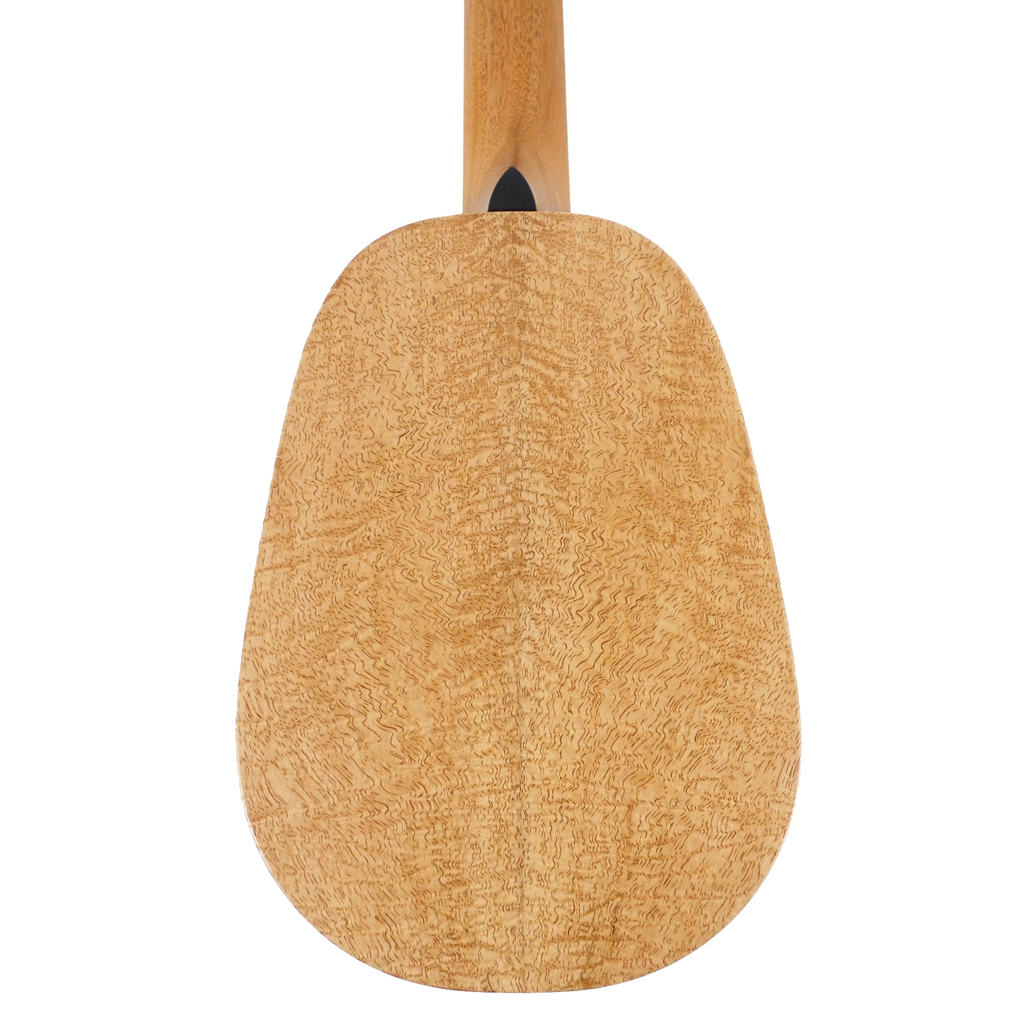 Rear body view showcases the solid mango back with its distinctive natural grain and gloss finish.