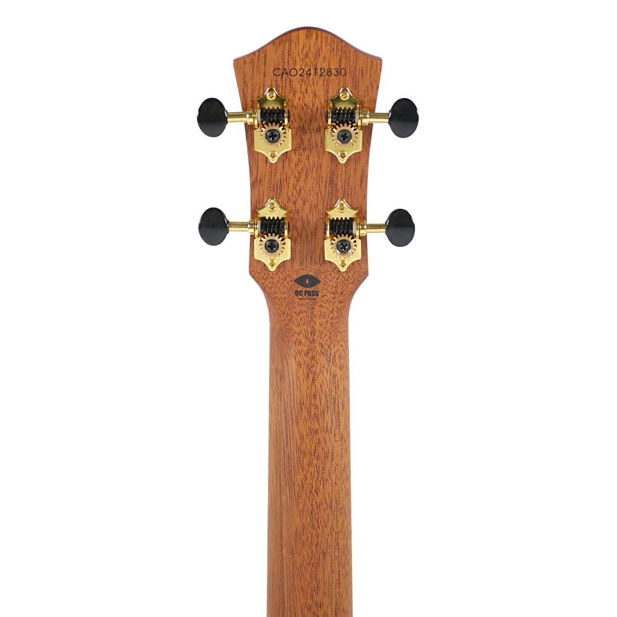 Flight Nora EQ-A baritone ukulele, mahogany headstock back and neck