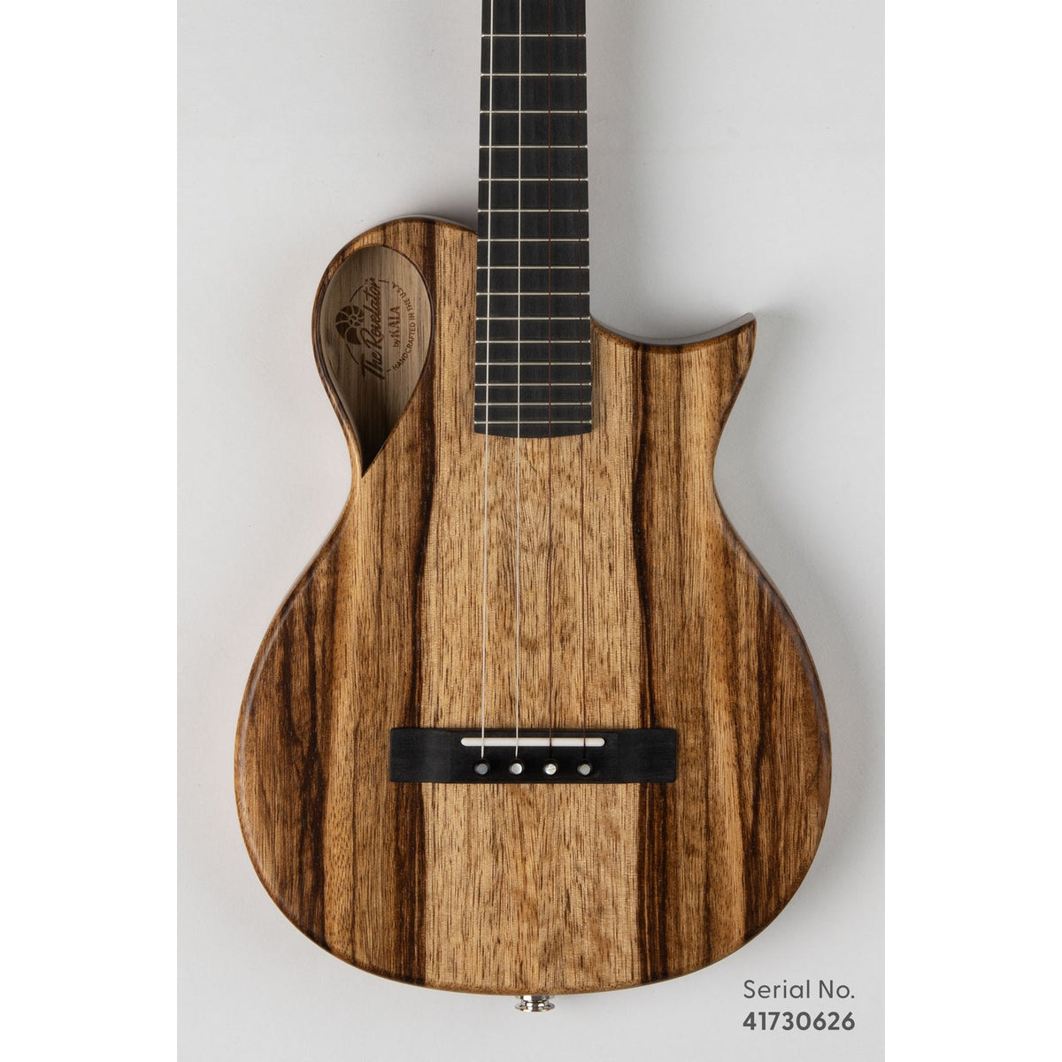 Kala NSP-KOR-T Revelator Nautilus Premium Korina Tenor Ukulele, serial 41730626, front view showing the Korina top and Florentine cutaway